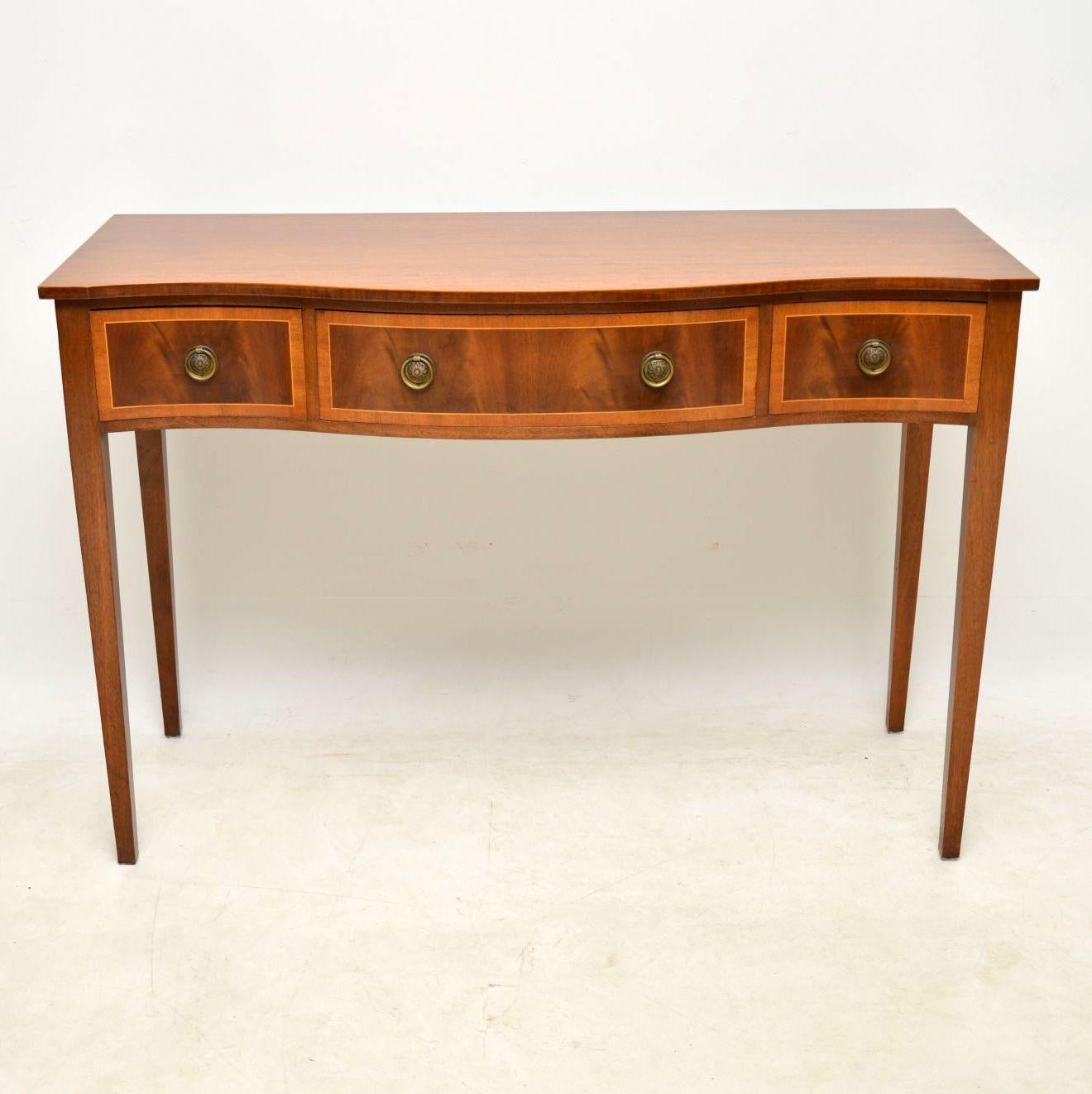 George III Antique Inlaid Mahogany Console Table