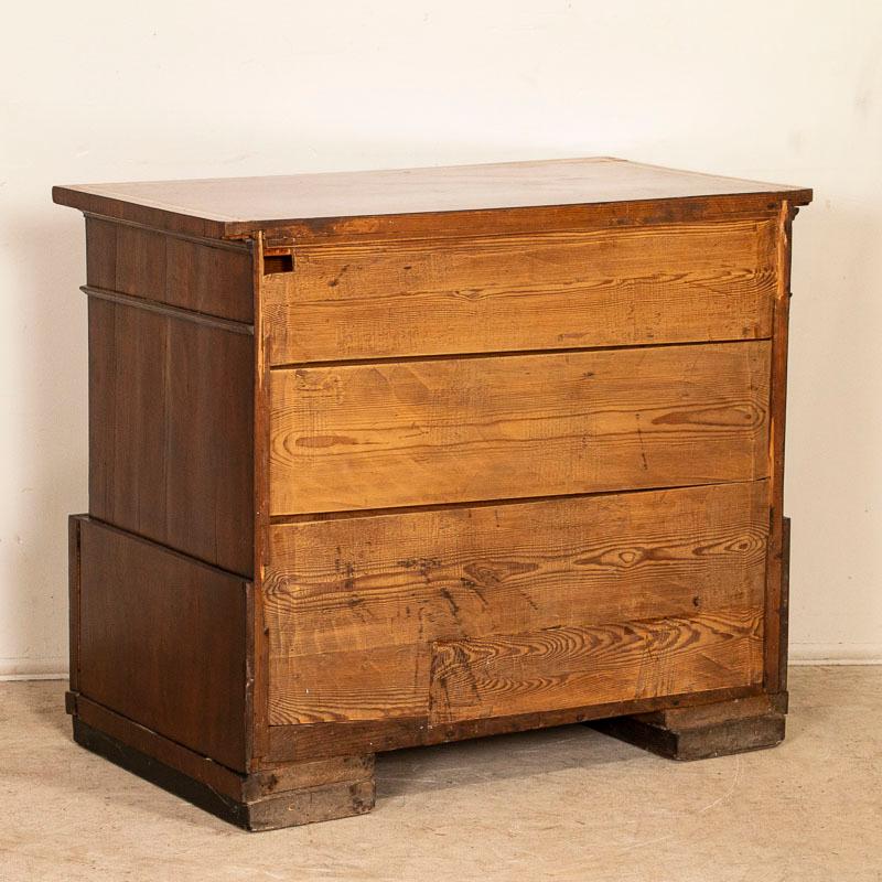 19th Century Antique Inlaid Mahogany Biedemeier Chest of Drawers Commode For Sale