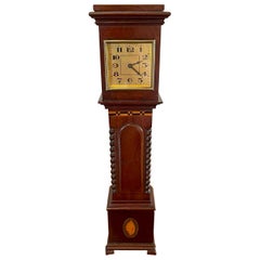 Antique Inlaid Mahogany Miniature Grandfather Clock