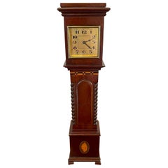 Antique Inlaid Mahogany Miniature Grandfather Clock