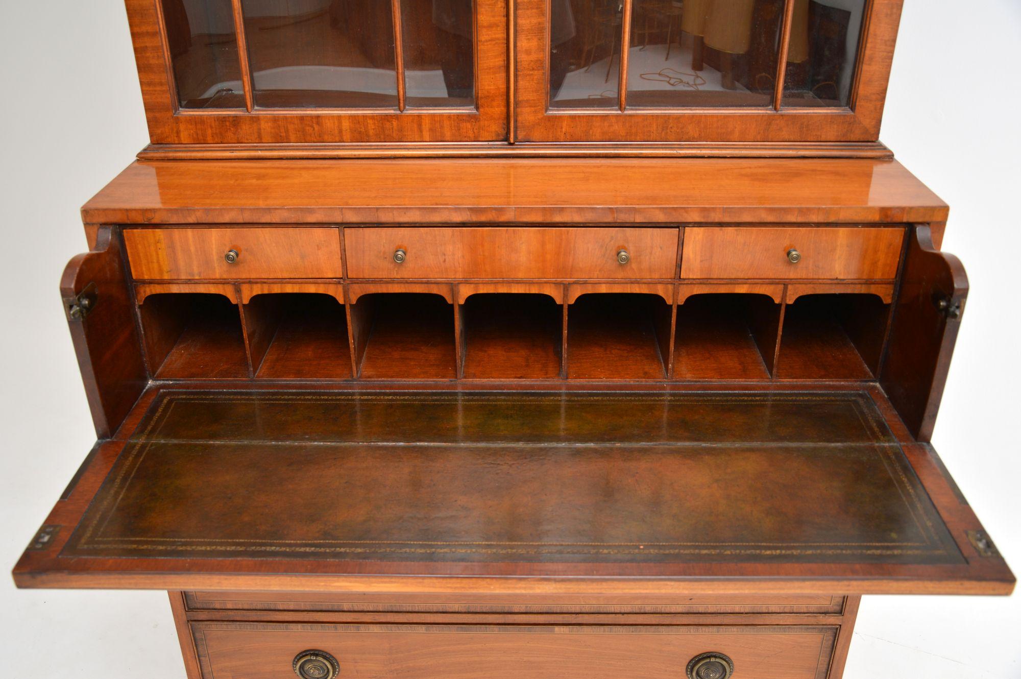 Antique Inlaid Mahogany Secretaire Bureau Bookcase In Good Condition In London, GB