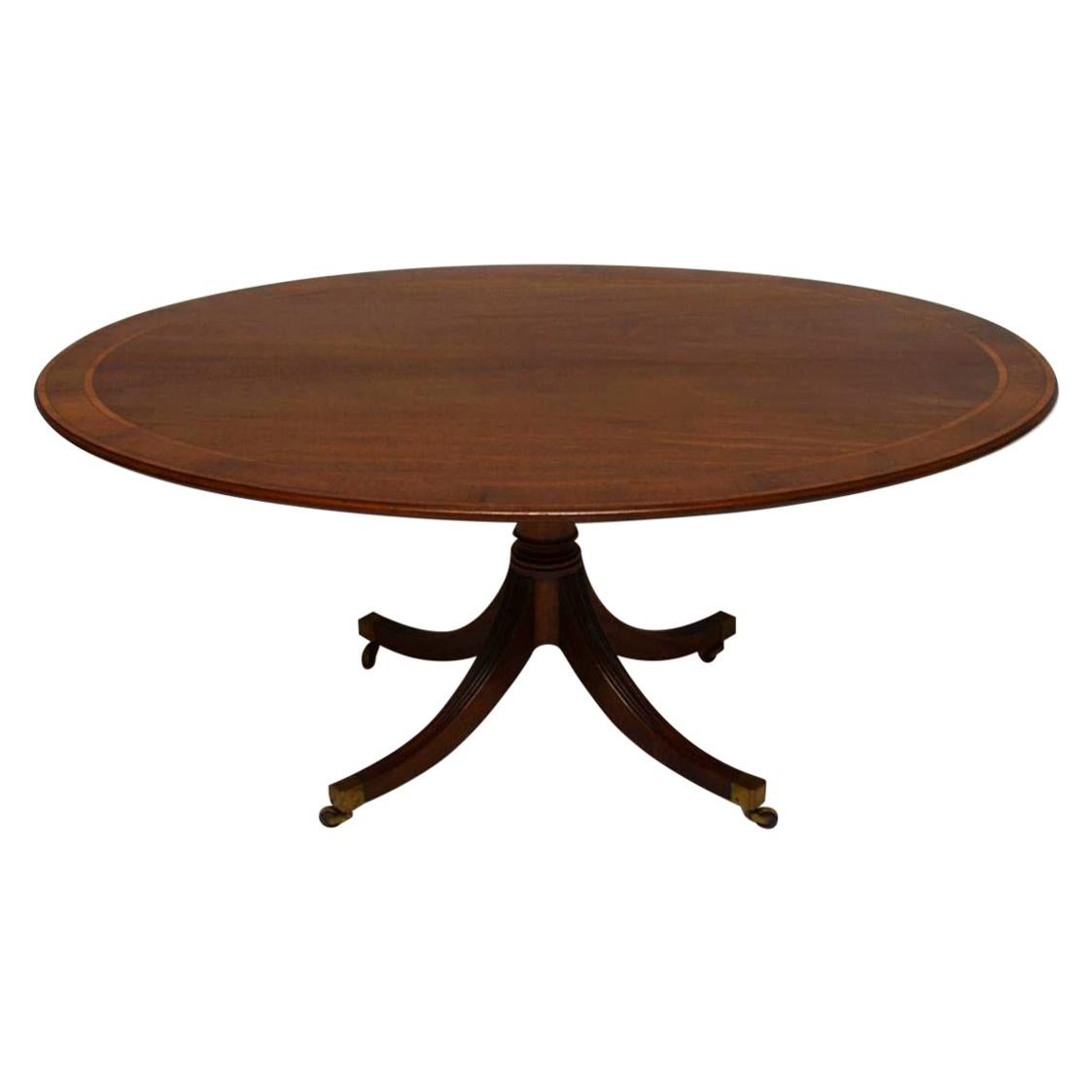 60" Round Inlaid Mahogany Dining Table at 1stdibs