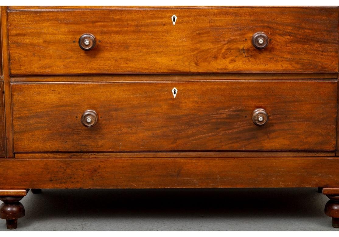 Georgian Antique Inlaid Mahogany Two-Over-Three Chest
