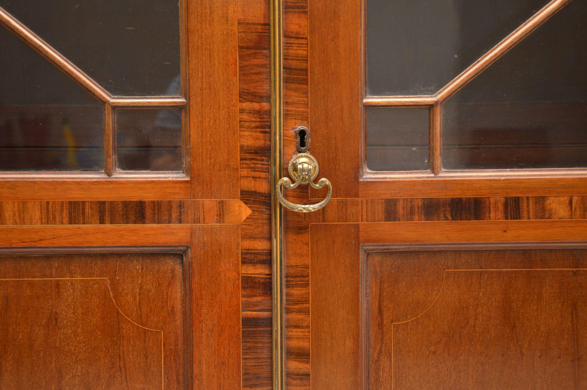 Brass Antique Inlaid Mahogany Wardrobe