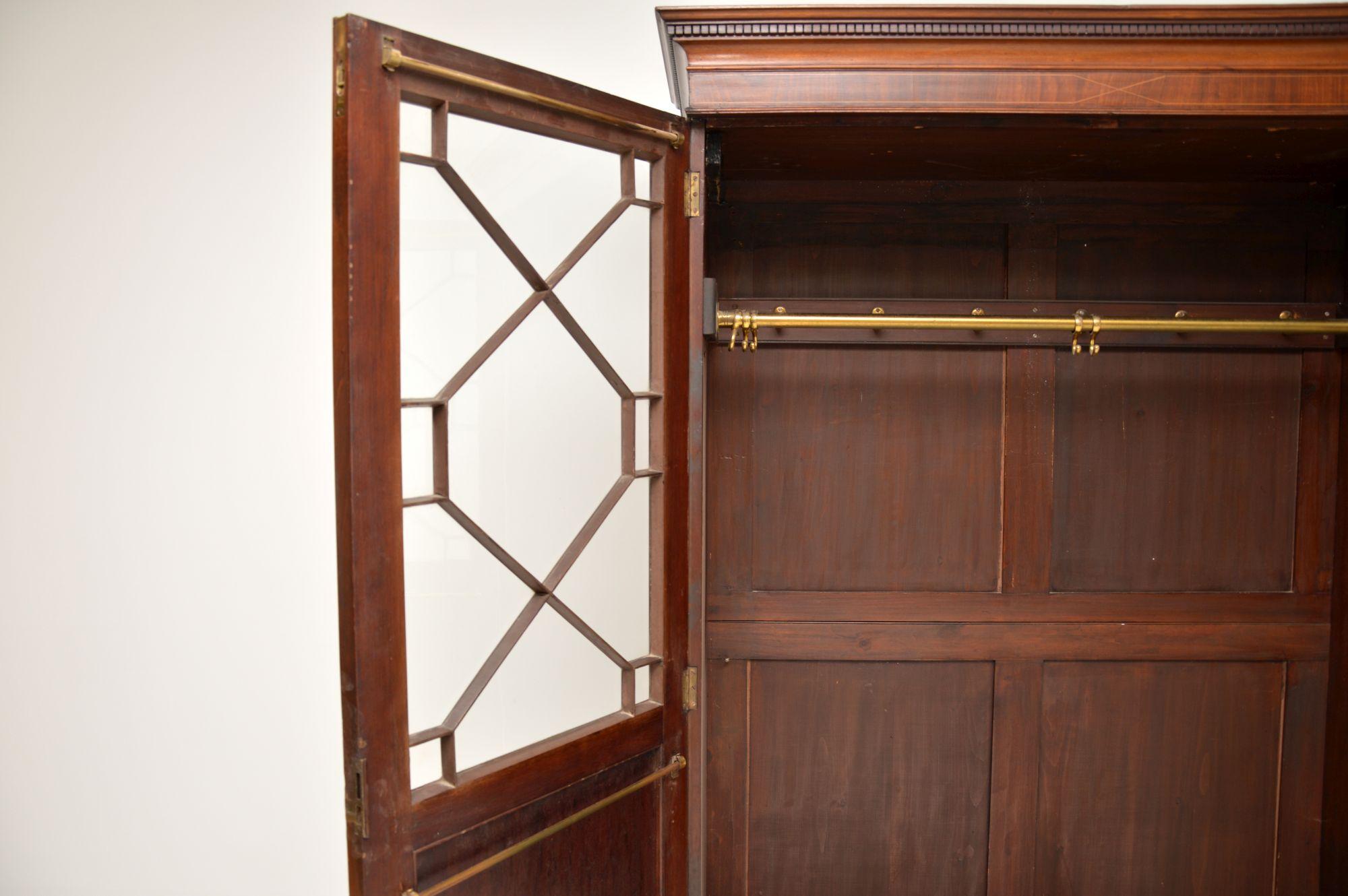 Antique Inlaid Mahogany Wardrobe 1