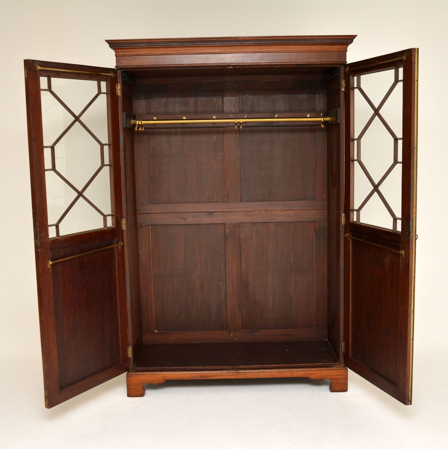 Georgian Antique Inlaid Mahogany Wardrobe