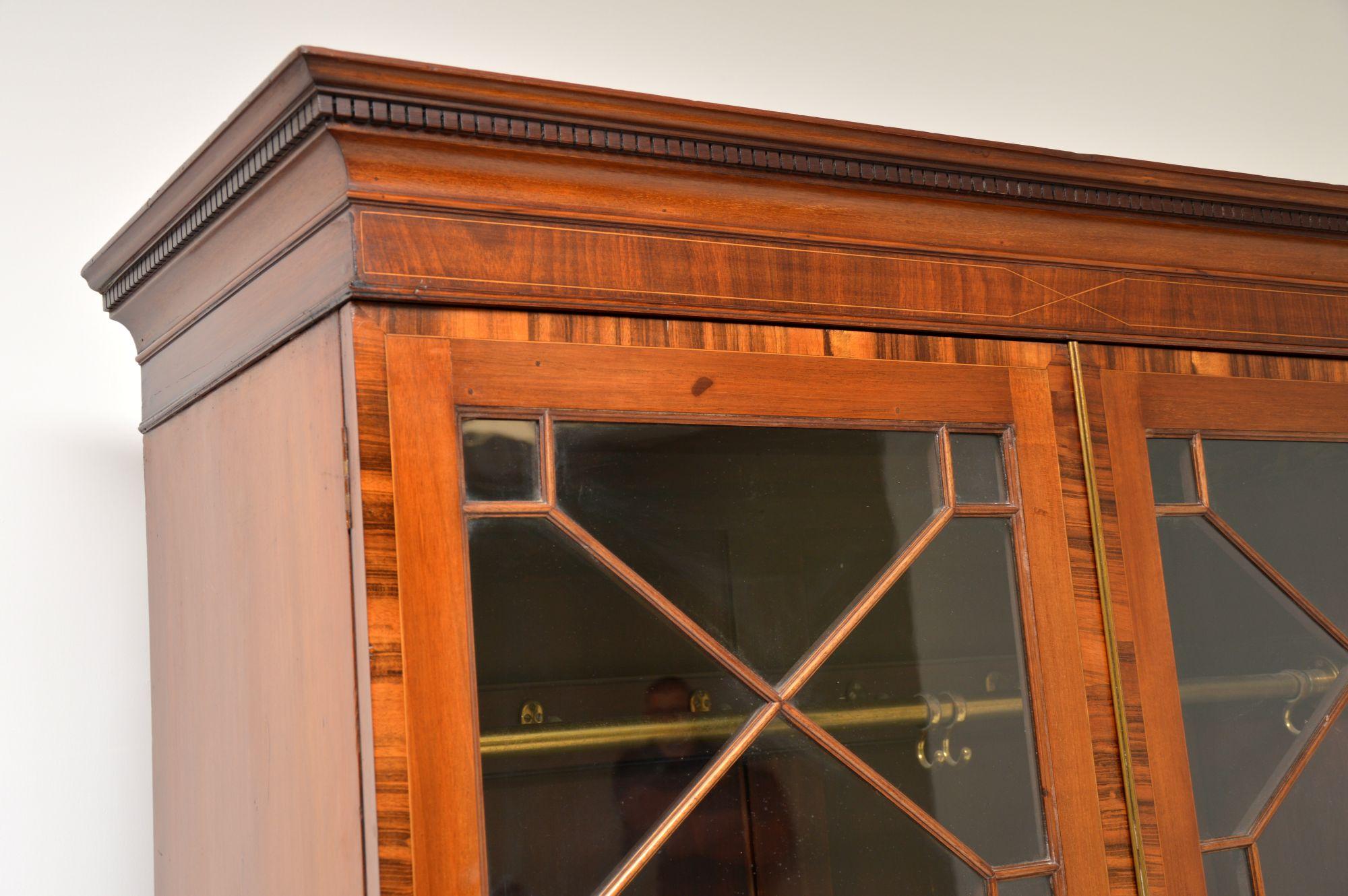 British Antique Inlaid Mahogany Wardrobe