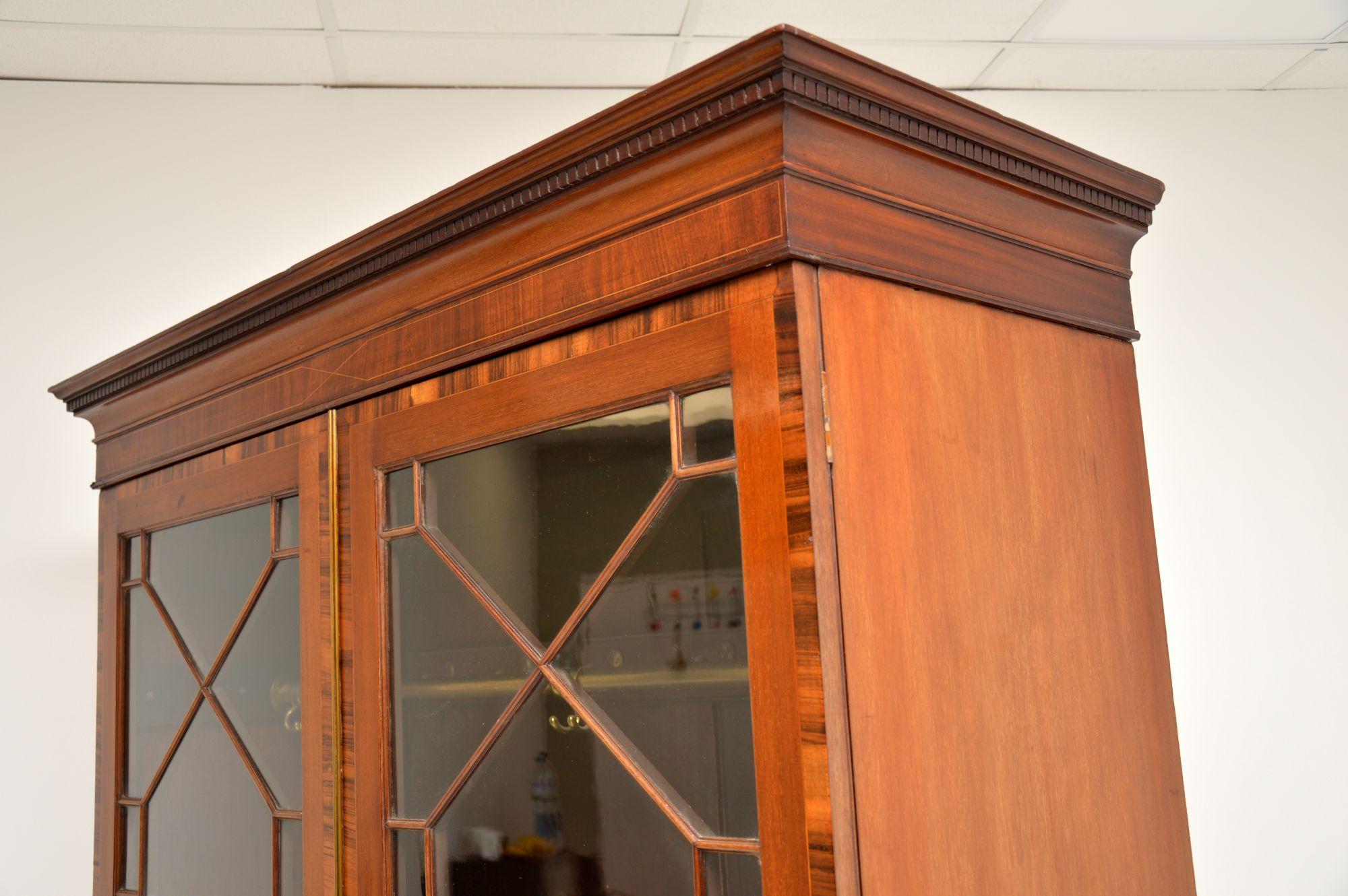 Brass Antique Inlaid Mahogany Wardrobe