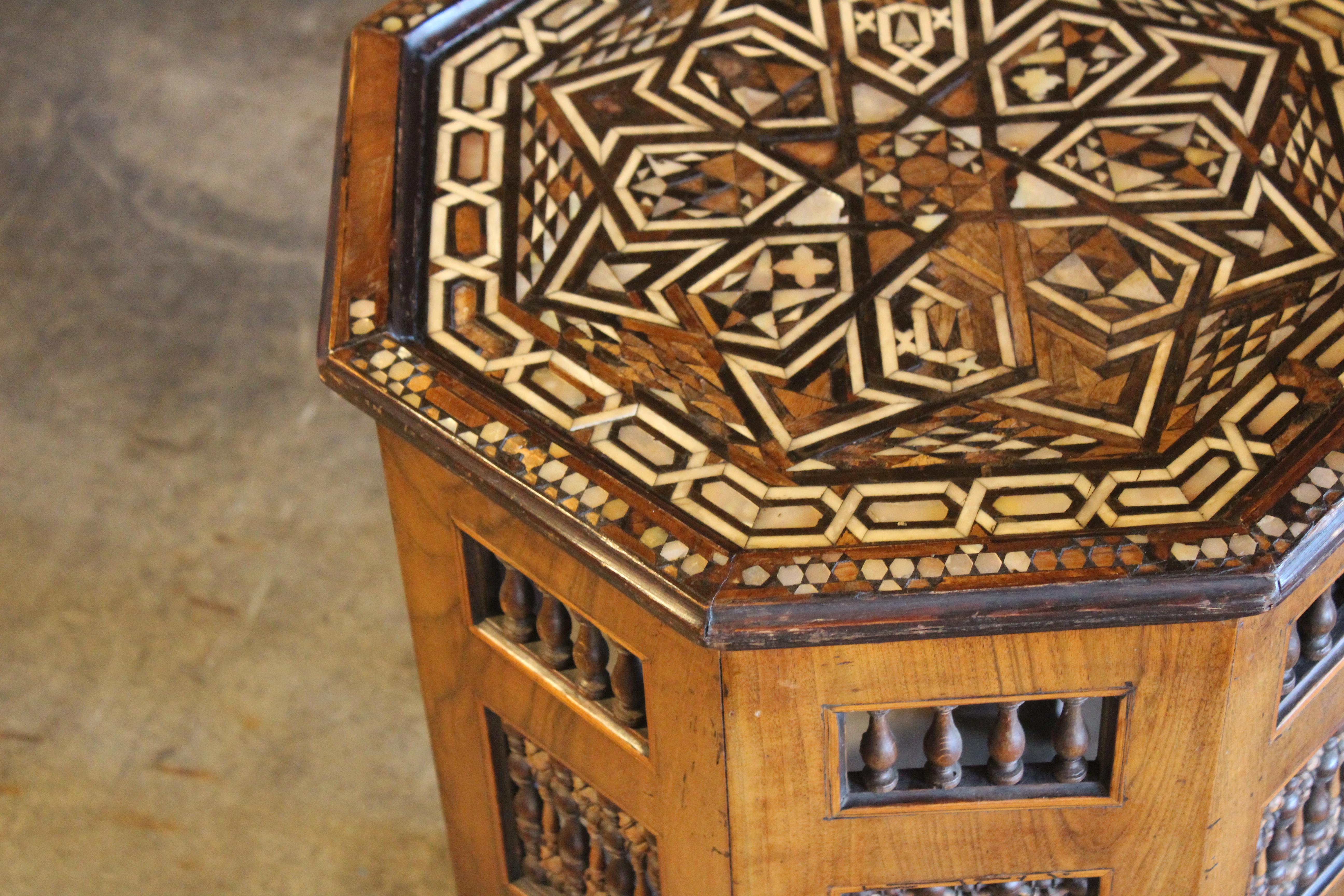 Antique Inlaid Moorish Side Table For Sale 8