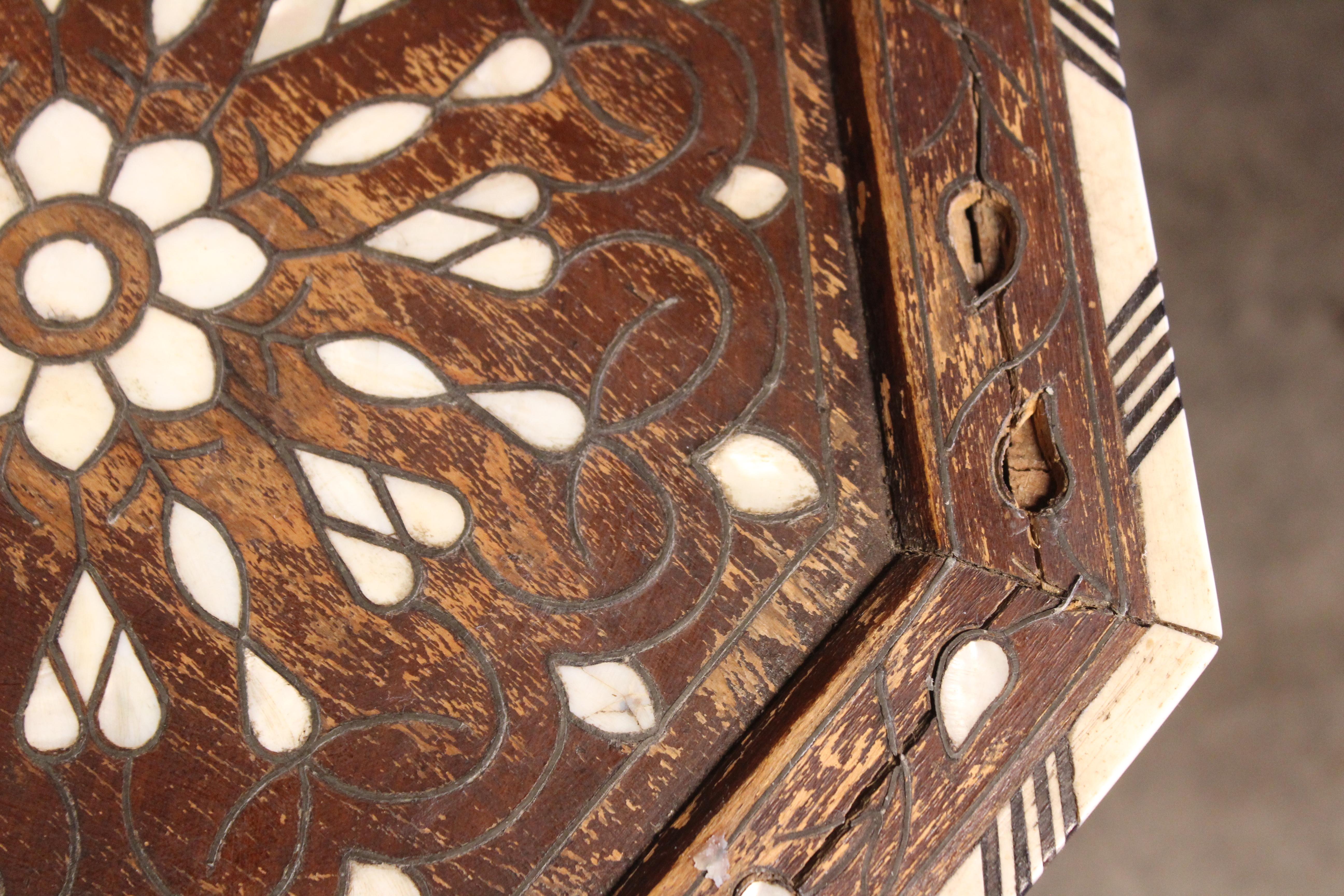 Antique Inlaid Moroccan Tabouret Side Table 3