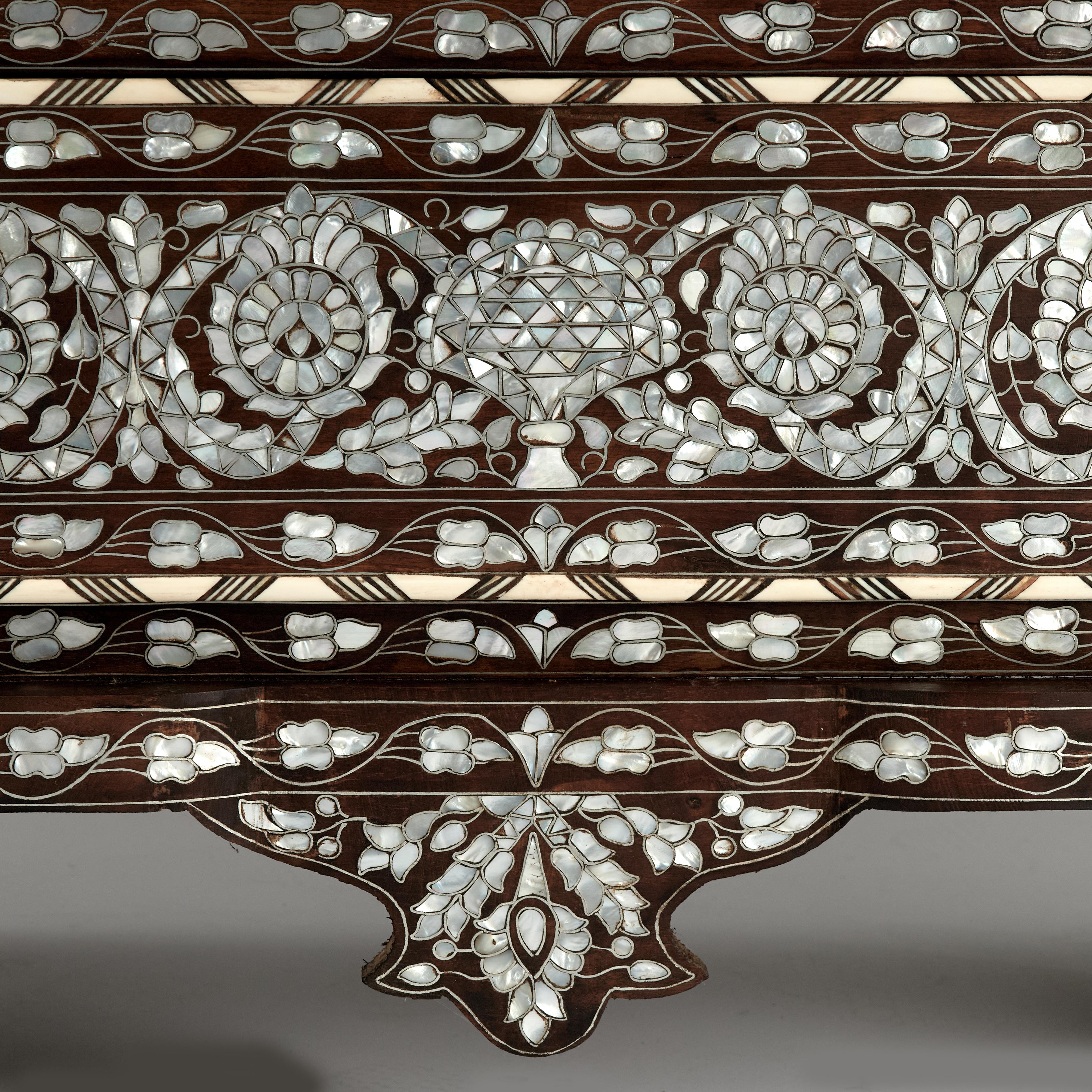 Antique Inlaid Moroccan Tall Chest For Sale 5