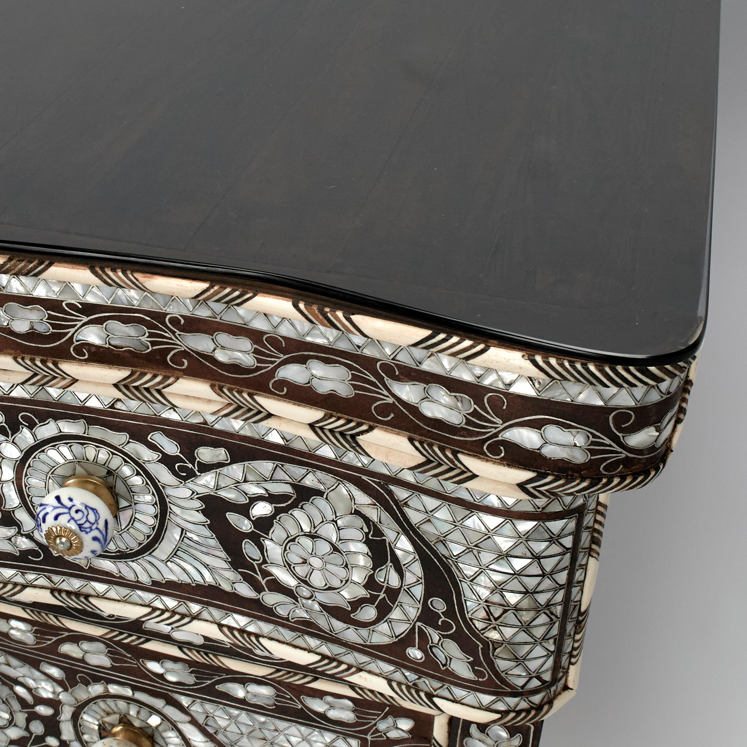 Antique Inlaid Moroccan Tall Chest For Sale 1