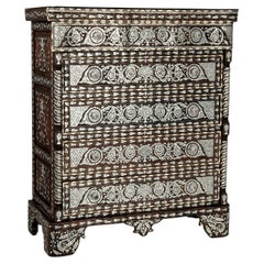 Antique Inlaid Moroccan Tall Chest