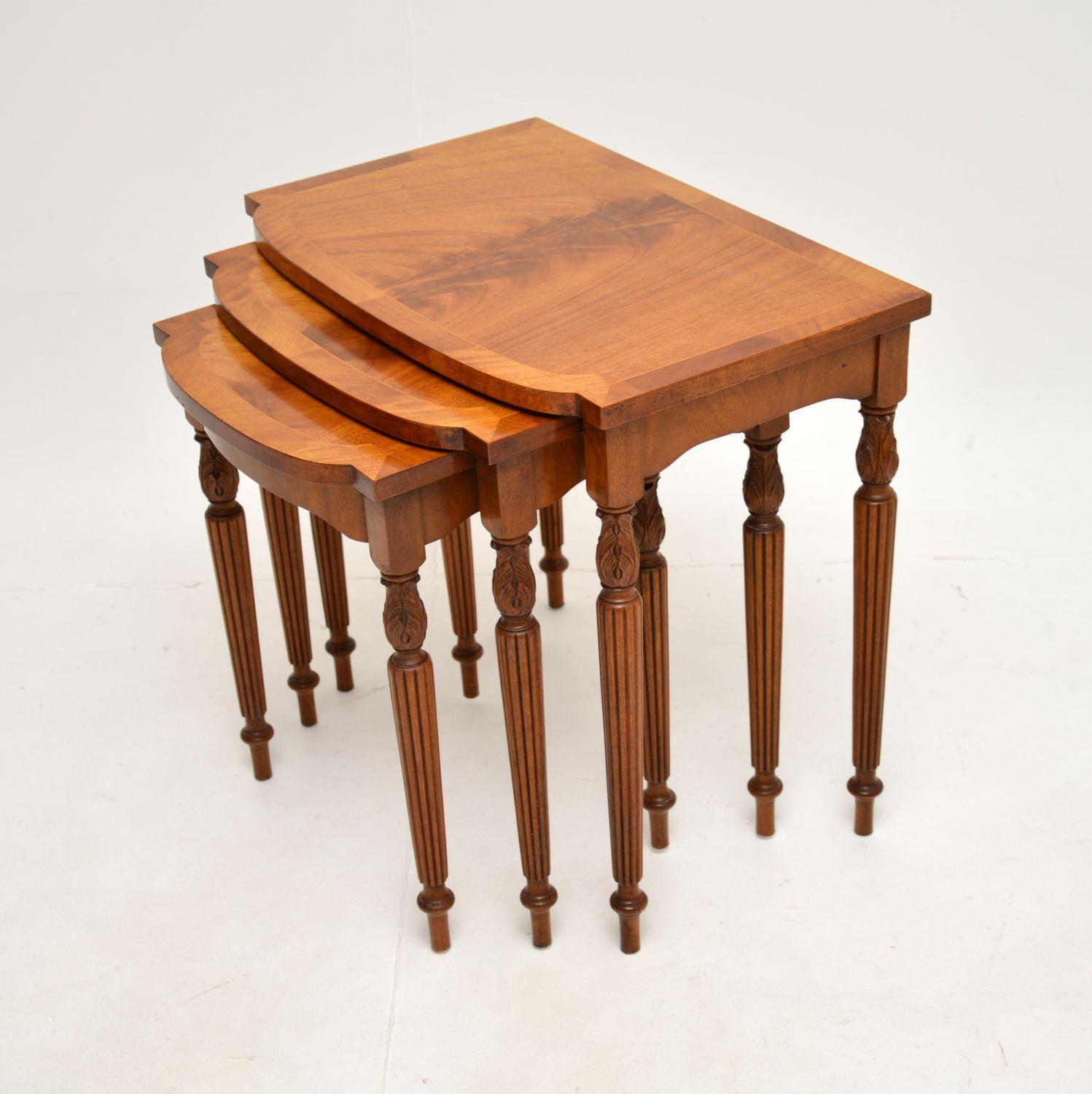 Georgian Antique Inlaid Nest of Three Tables For Sale