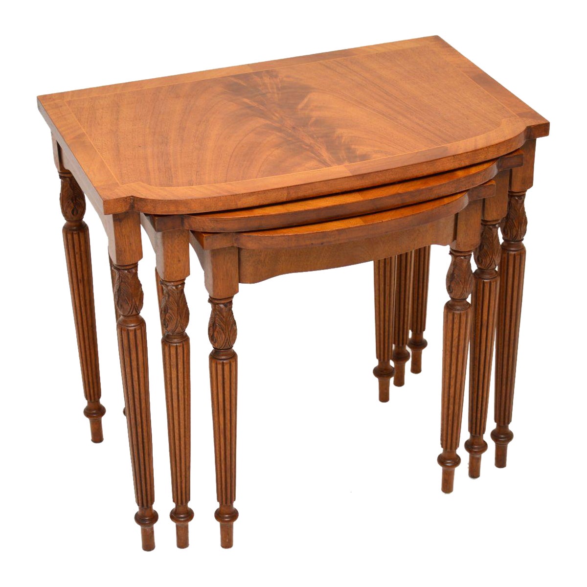 Antique Inlaid Nest of Three Tables