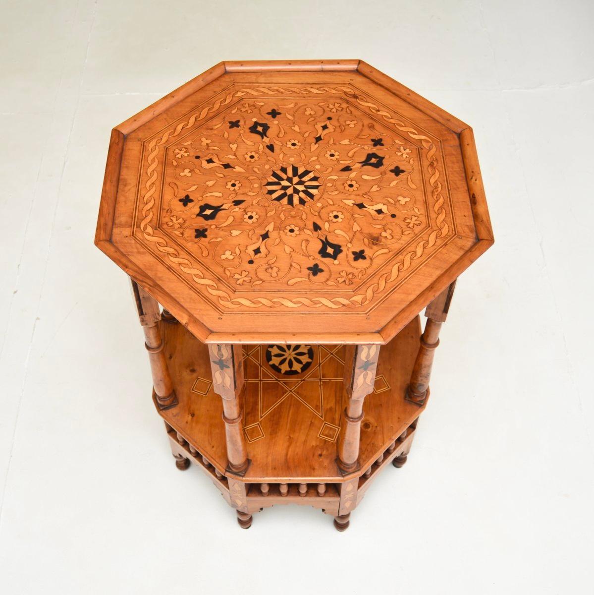 Moorish Antique Inlaid Olive Wood Occasional Side Table