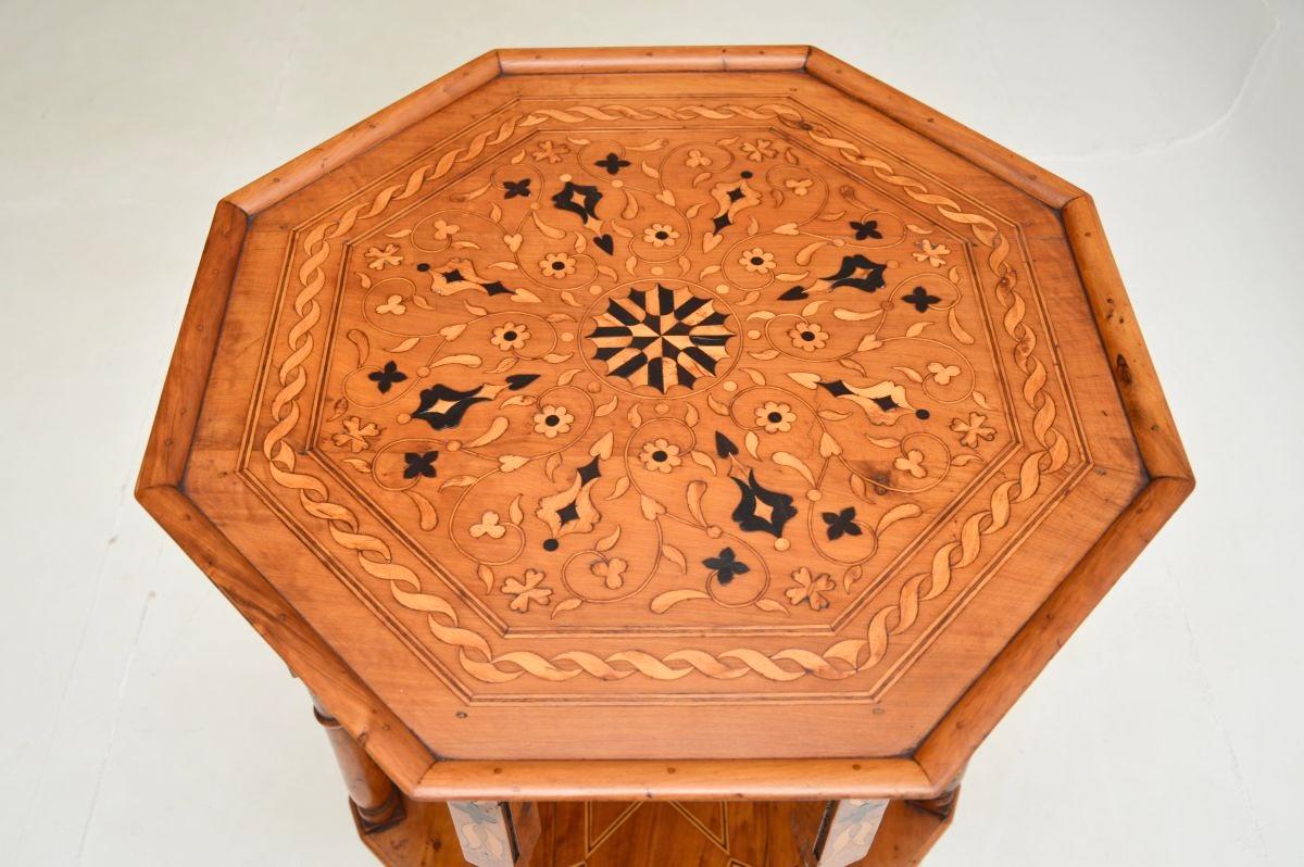 Syrian Antique Inlaid Olive Wood Occasional Side Table
