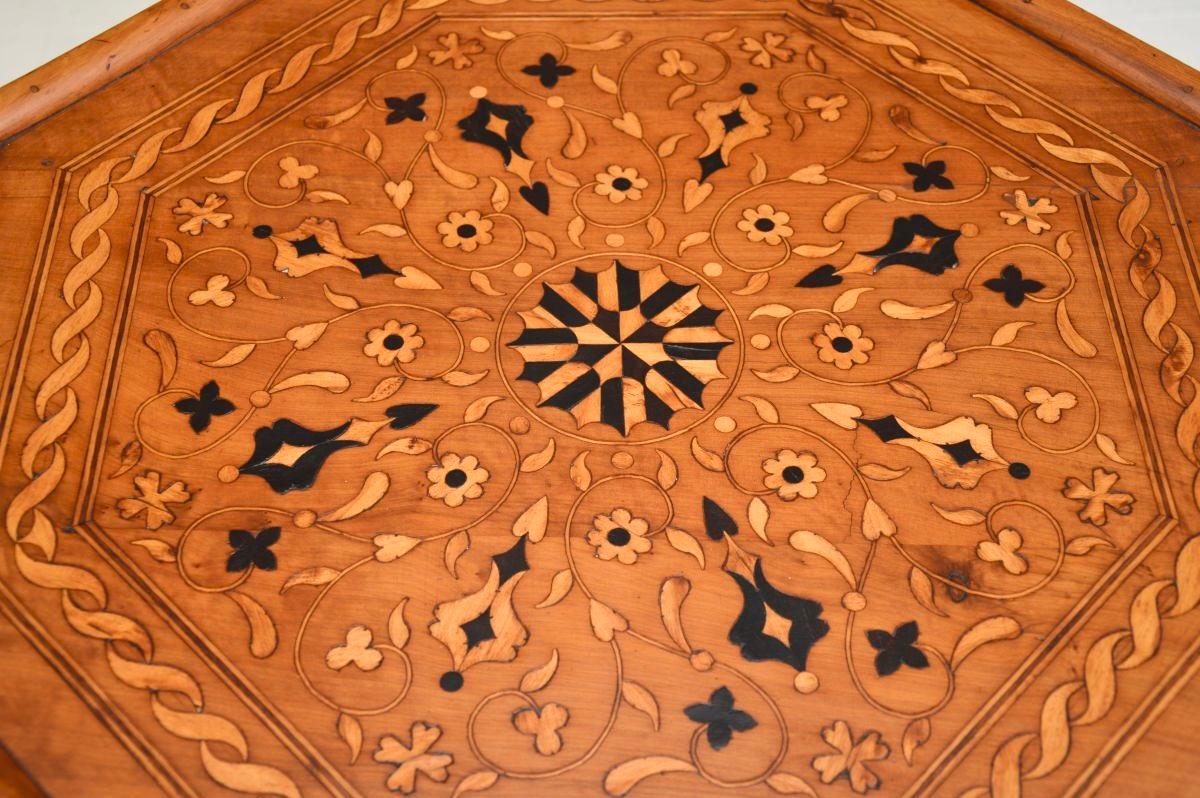 Late 19th Century Antique Inlaid Olive Wood Occasional Side Table