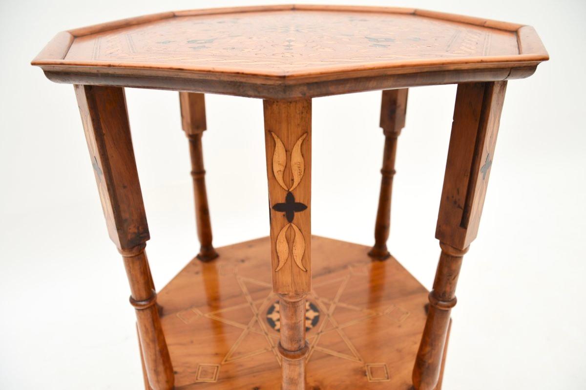 Antique Inlaid Olive Wood Occasional Side Table 1