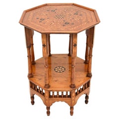 Antique Inlaid Olive Wood Occasional Side Table