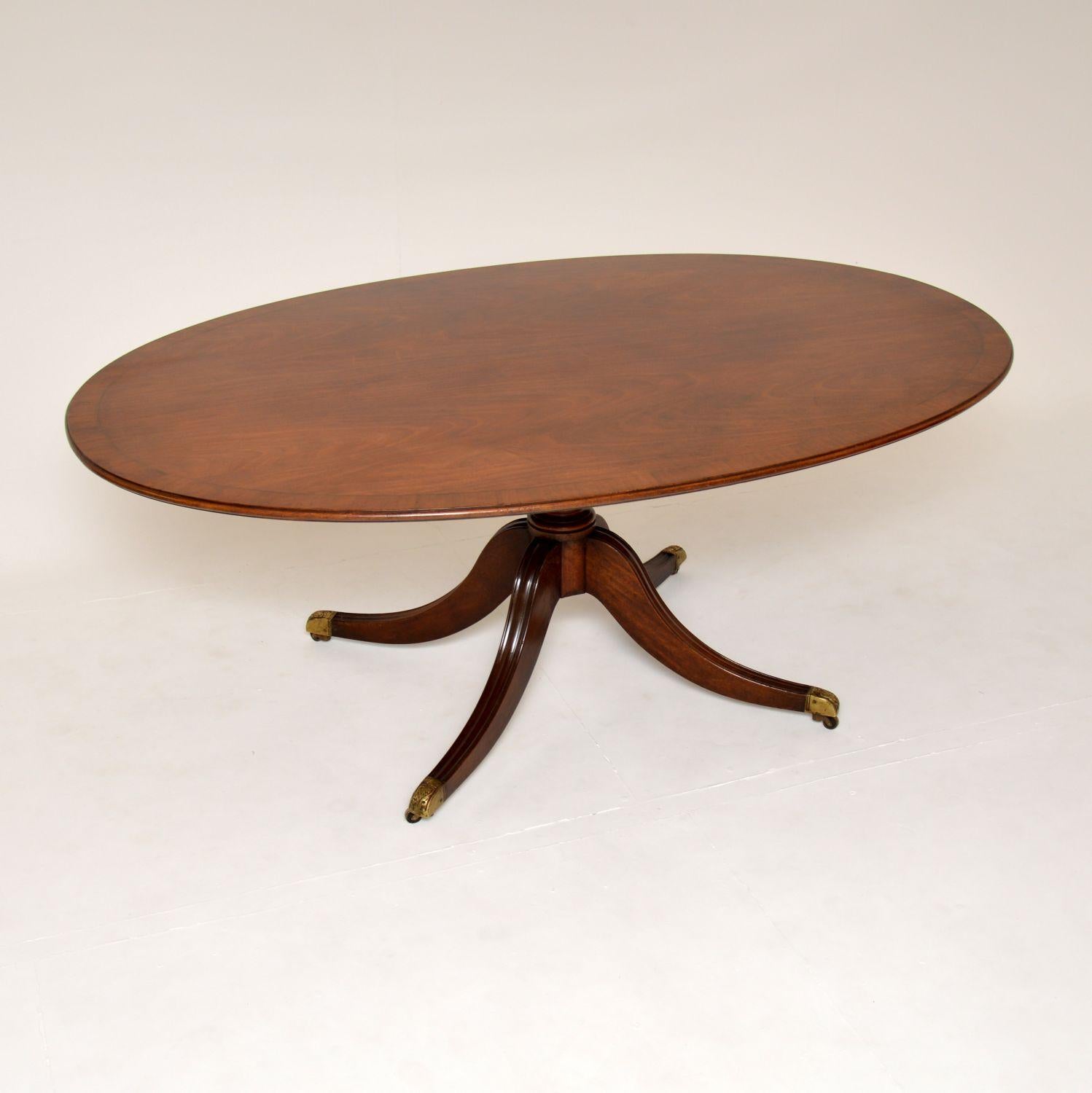 Antique Inlaid Oval Dining Table at 1stDibs