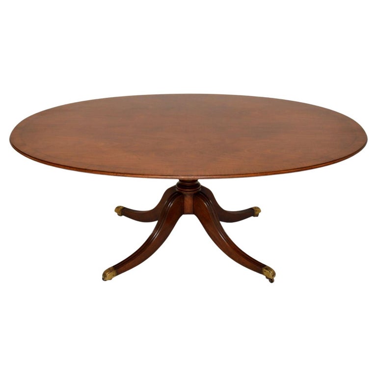 Antique Inlaid Oval Dining Table at 1stDibs