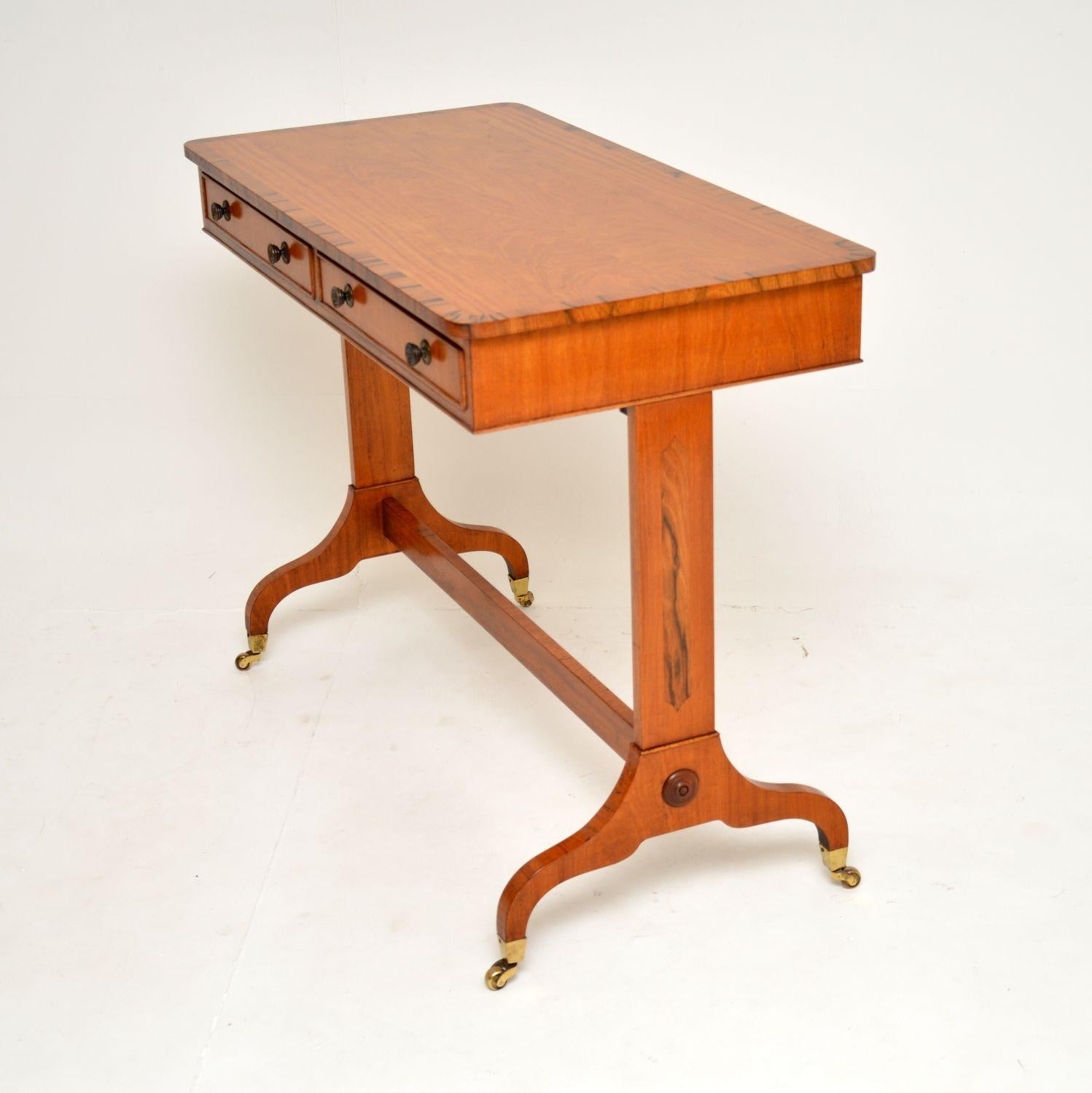 Antique Inlaid Satin Wood Desk / Writing Table 3