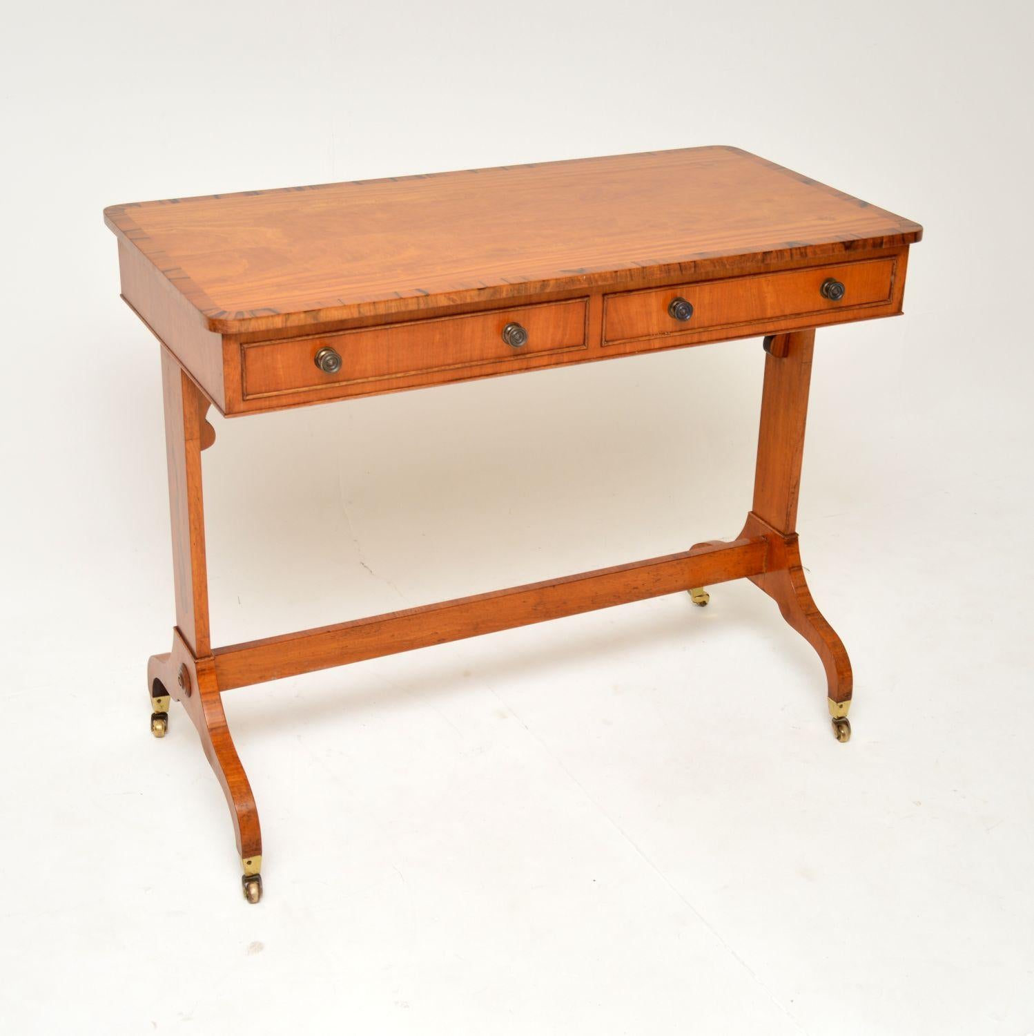 Antique Inlaid Satin Wood Desk / Writing Table 5