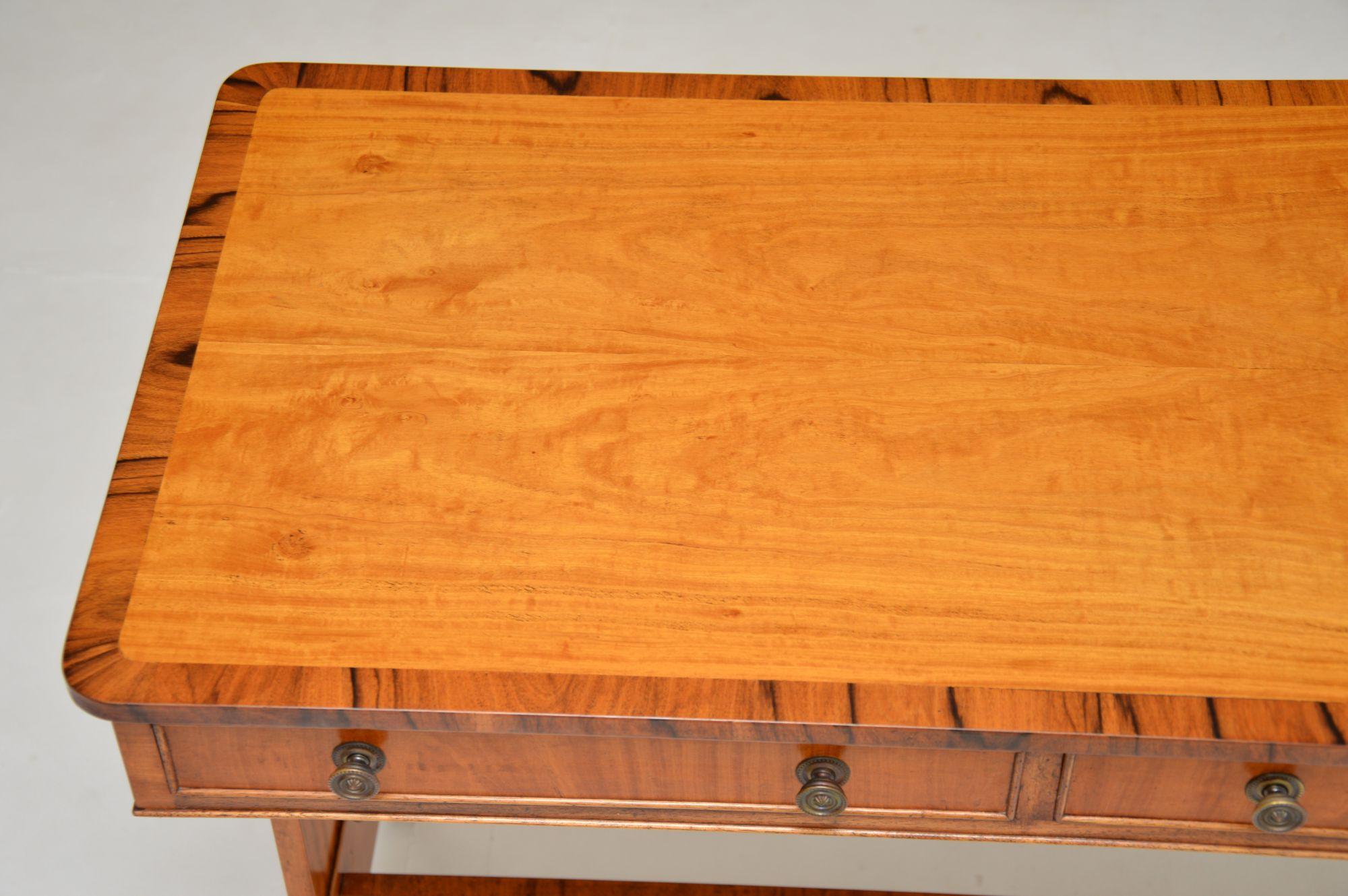 Mid-20th Century Antique Inlaid Satin Wood Desk / Writing Table