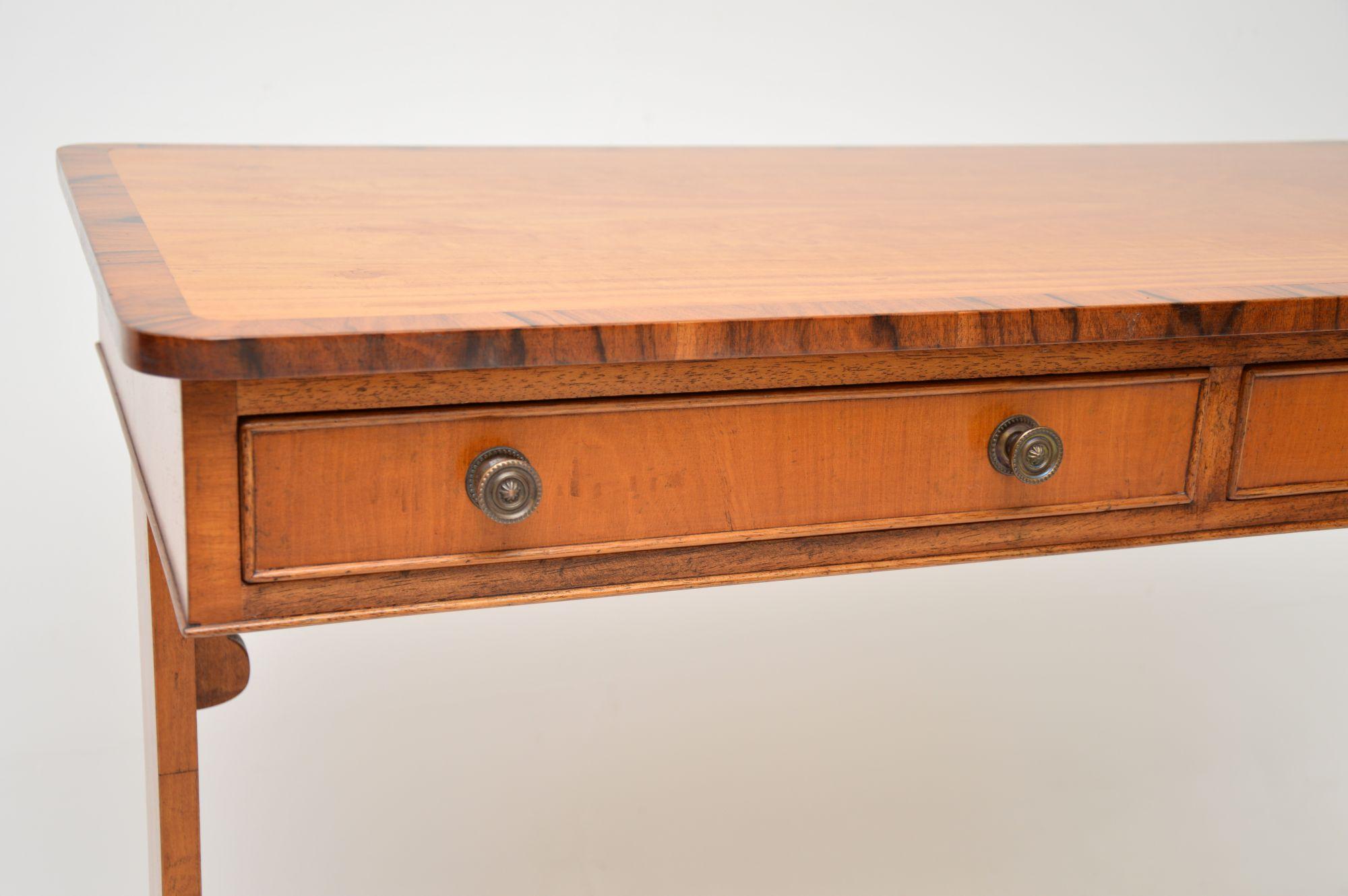 Satinwood Antique Inlaid Satin Wood Desk / Writing Table