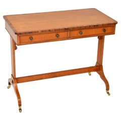 Antique Inlaid Satin Wood Desk / Writing Table