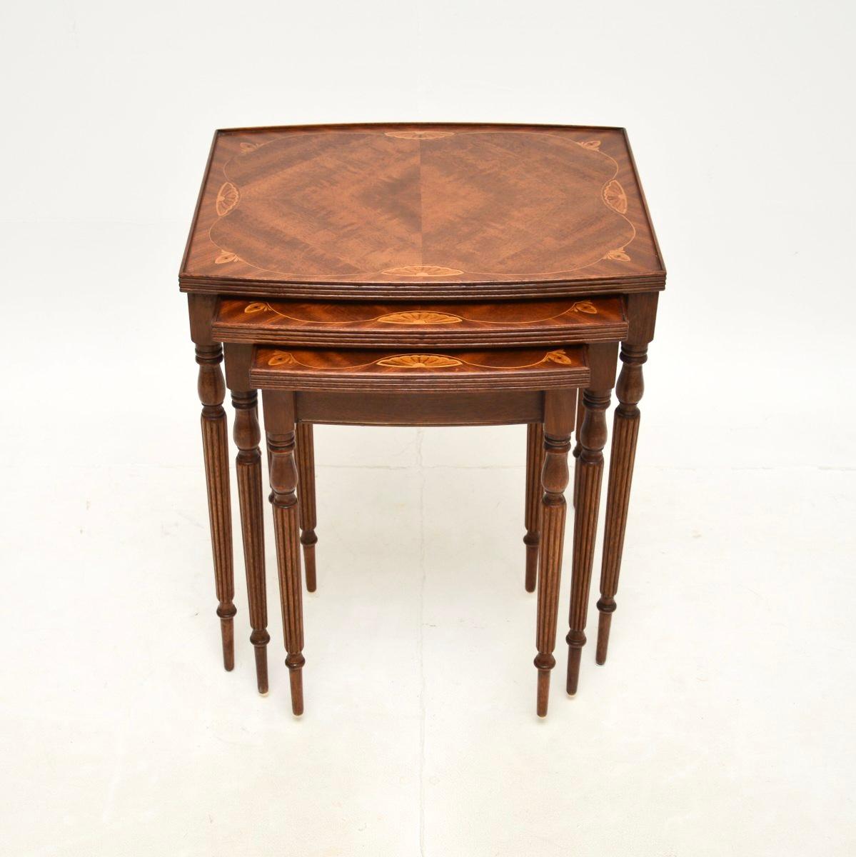 Georgian Antique Inlaid Satinwood Nest of Tables