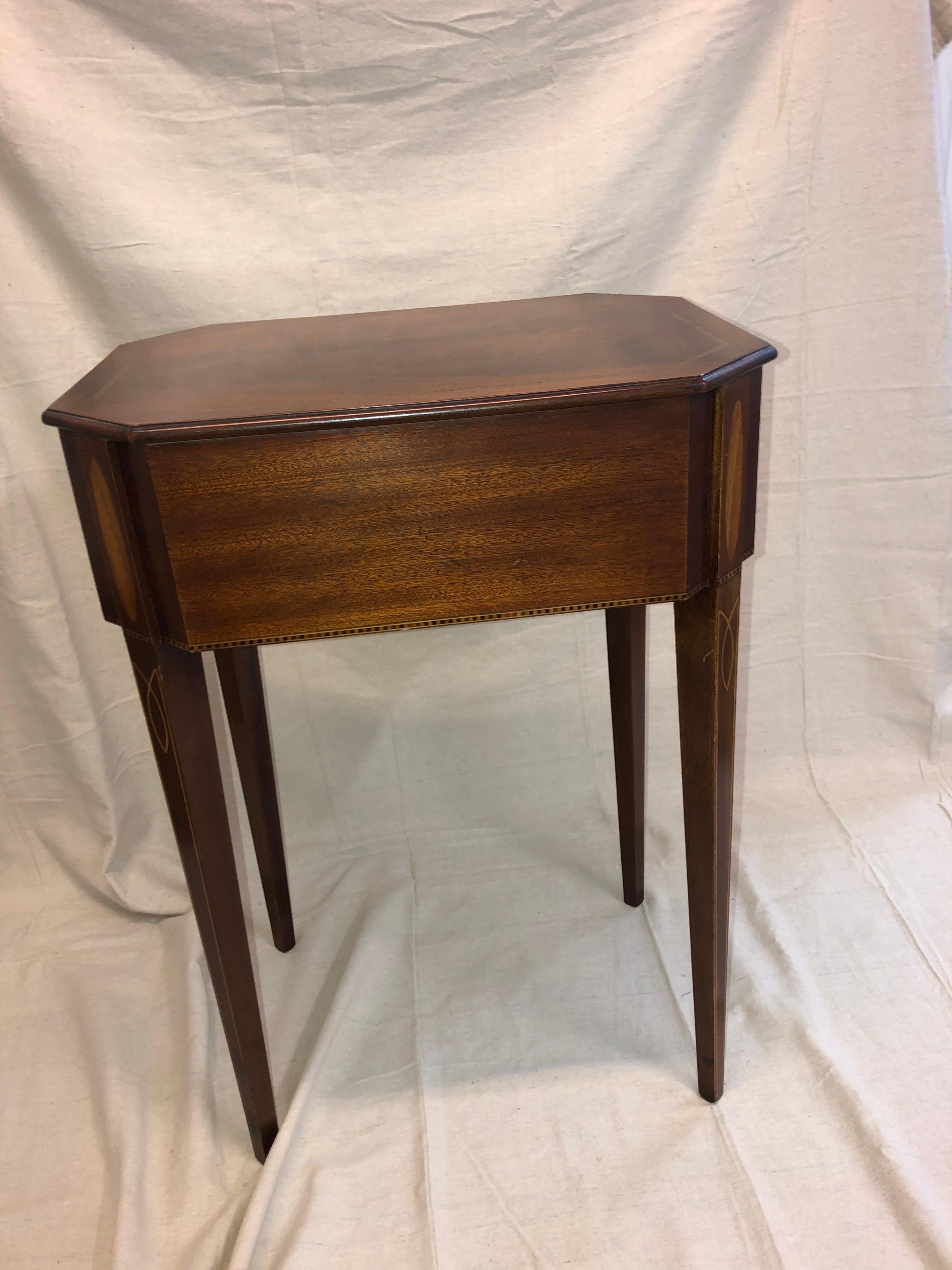 Antique Inlaid Sheraton End Table/Nightstand 2
