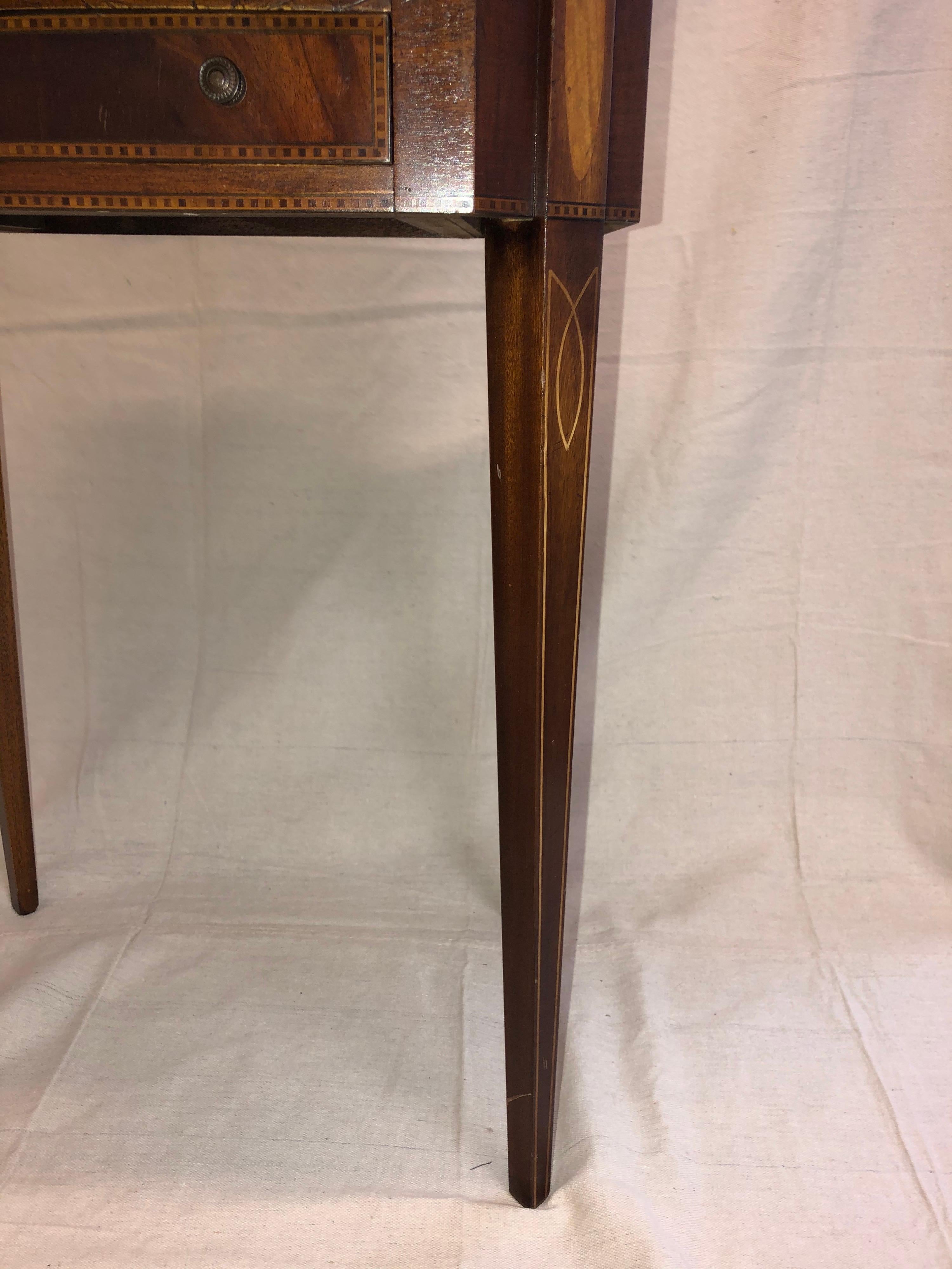 Hand-Crafted Antique Inlaid Sheraton End Table/Nightstand