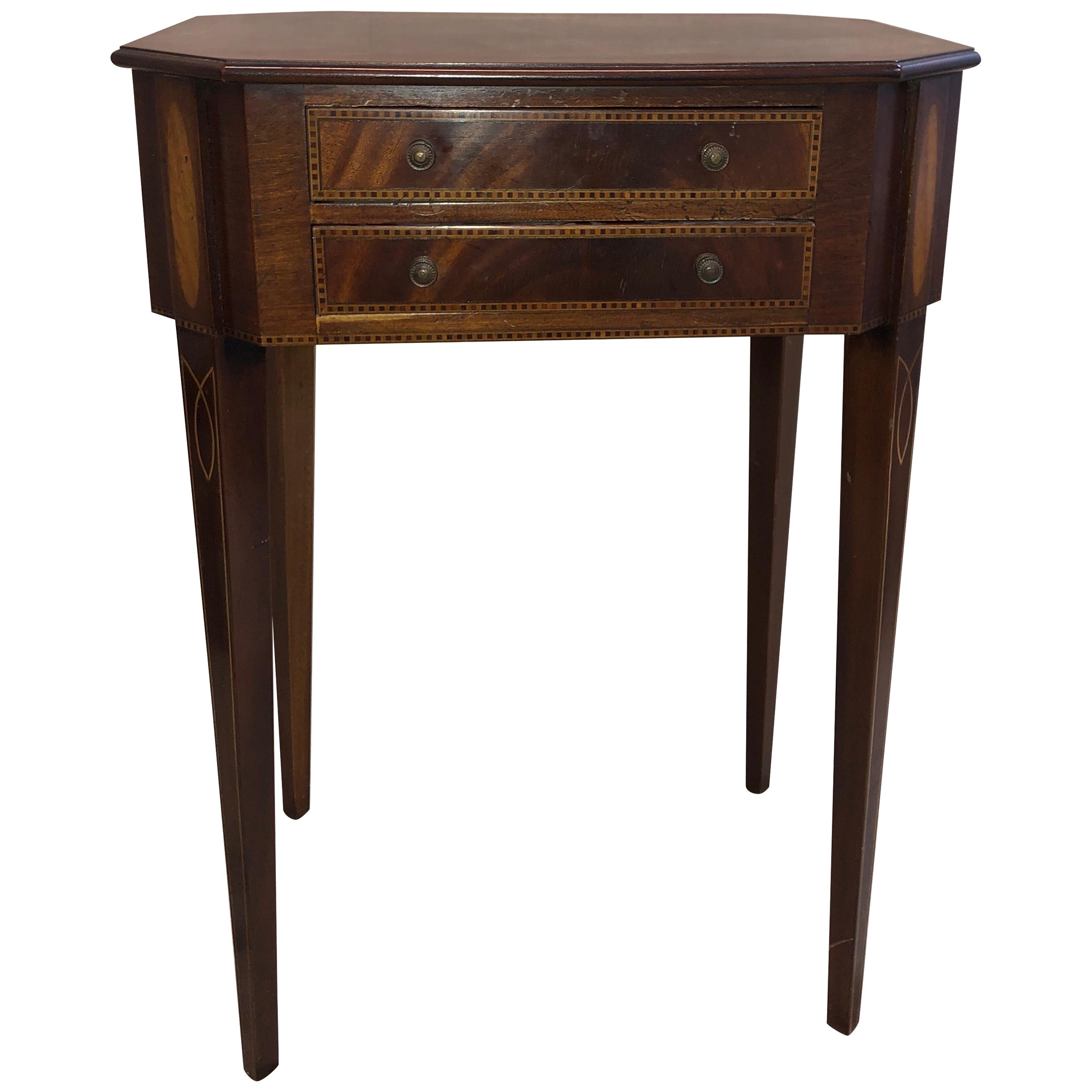 Antique Inlaid Sheraton End Table/Nightstand