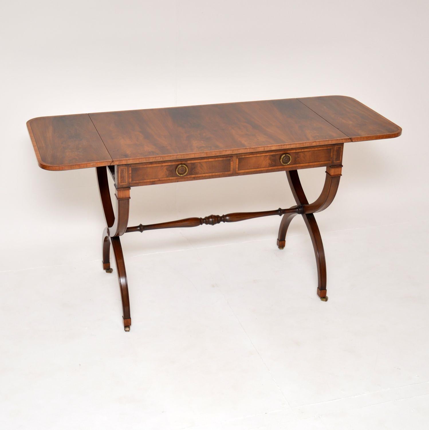 English Antique Inlaid Sofa Table