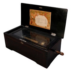 Antique Inlaid Swiss 8-Tune Cylinder Music Box, circa 1880