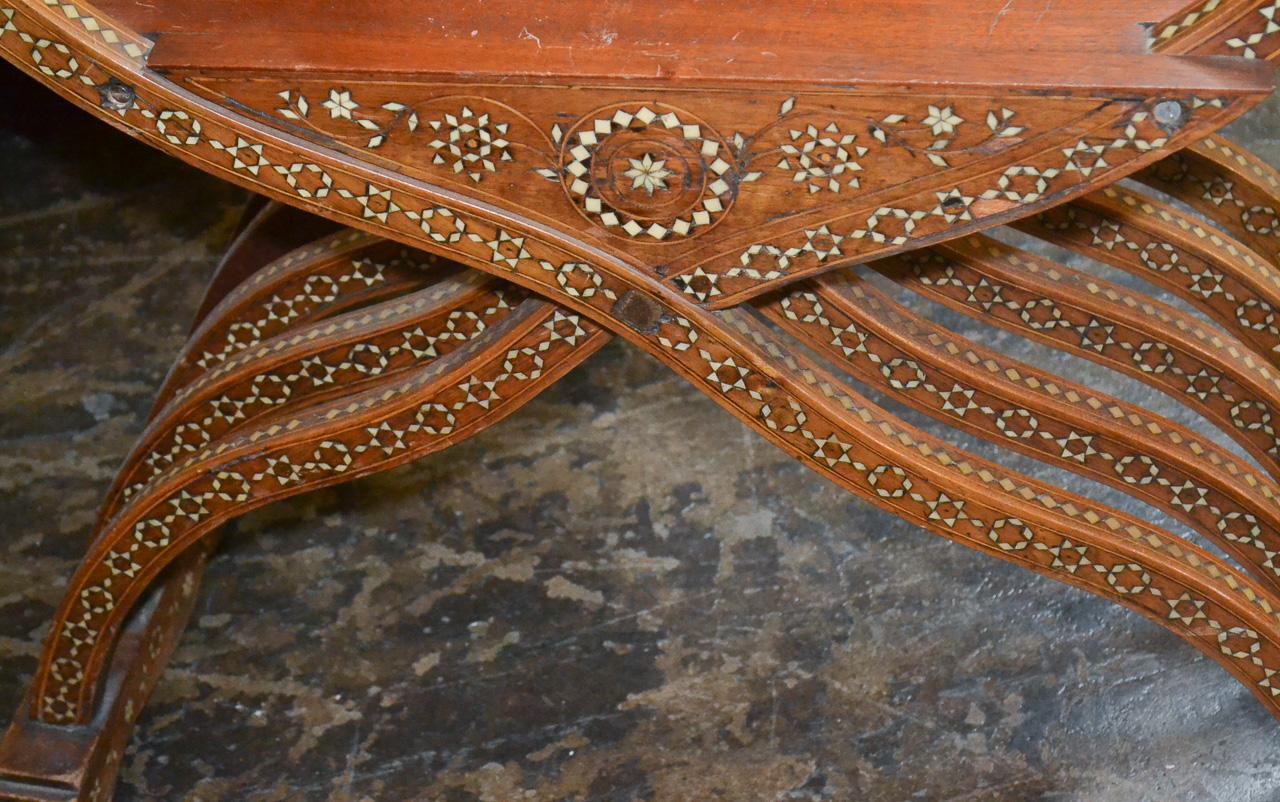 Antique Inlaid Syrian Armchair In Good Condition In Dallas, TX