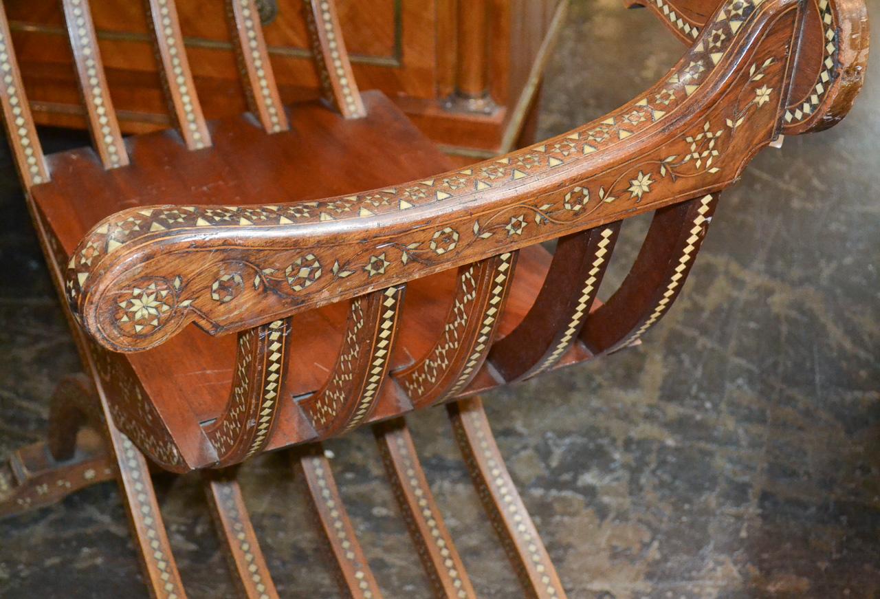 20th Century Antique Inlaid Syrian Armchair