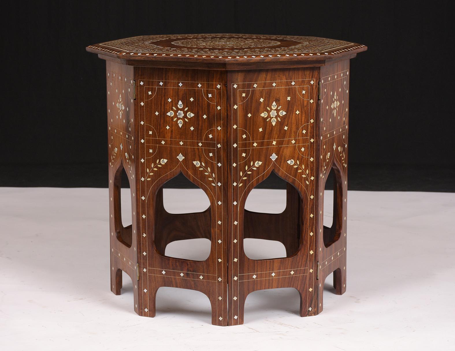 Jacobean Antique Inlaid Syrian Side Table 