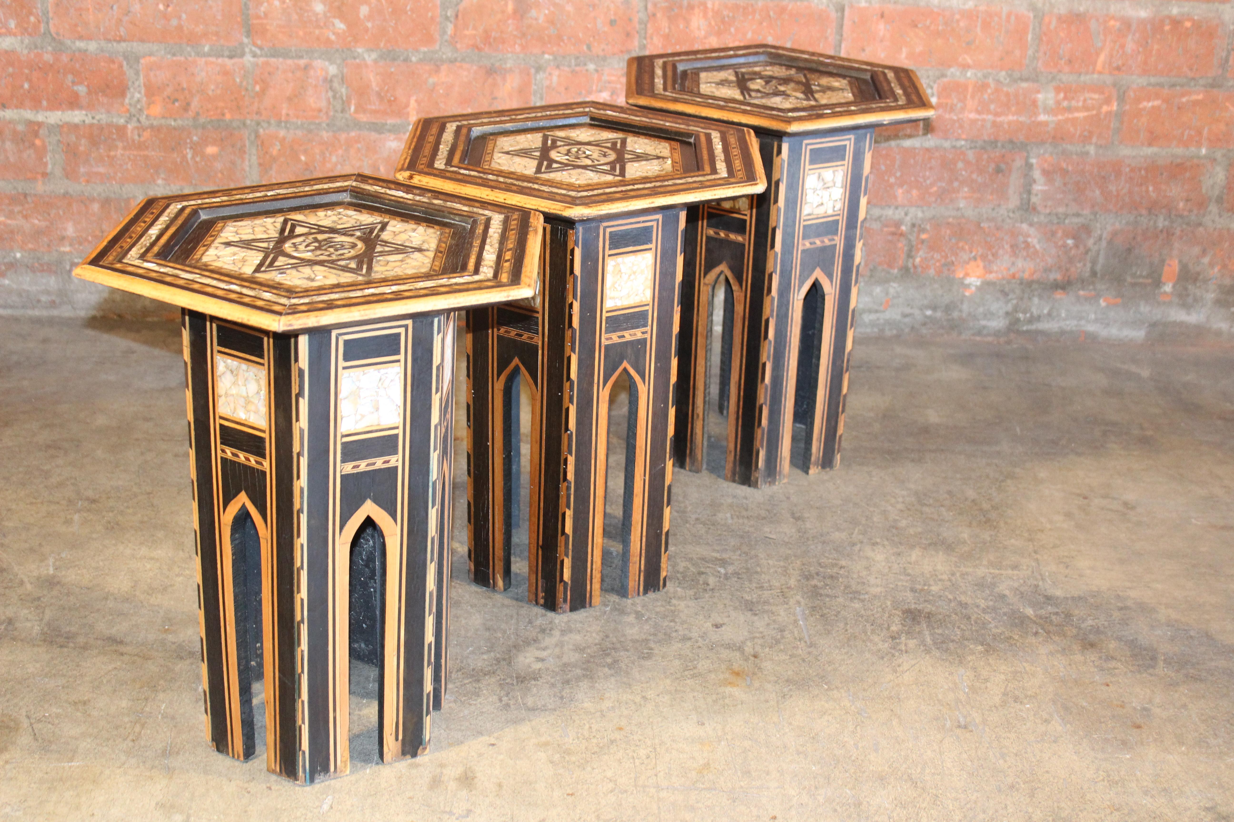 Inlay Antique Inlaid Syrian Tables