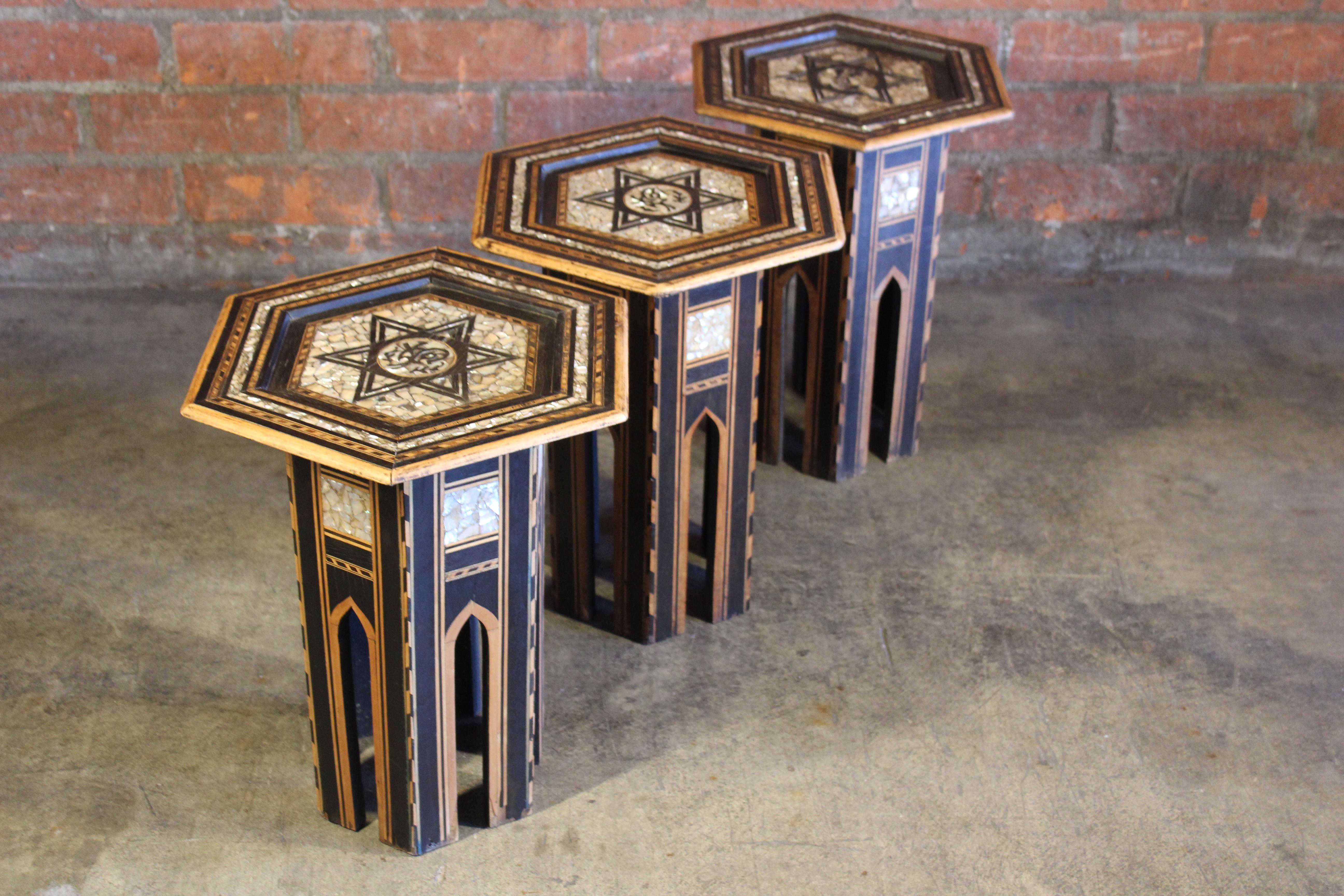 Early 20th Century Antique Inlaid Syrian Tables
