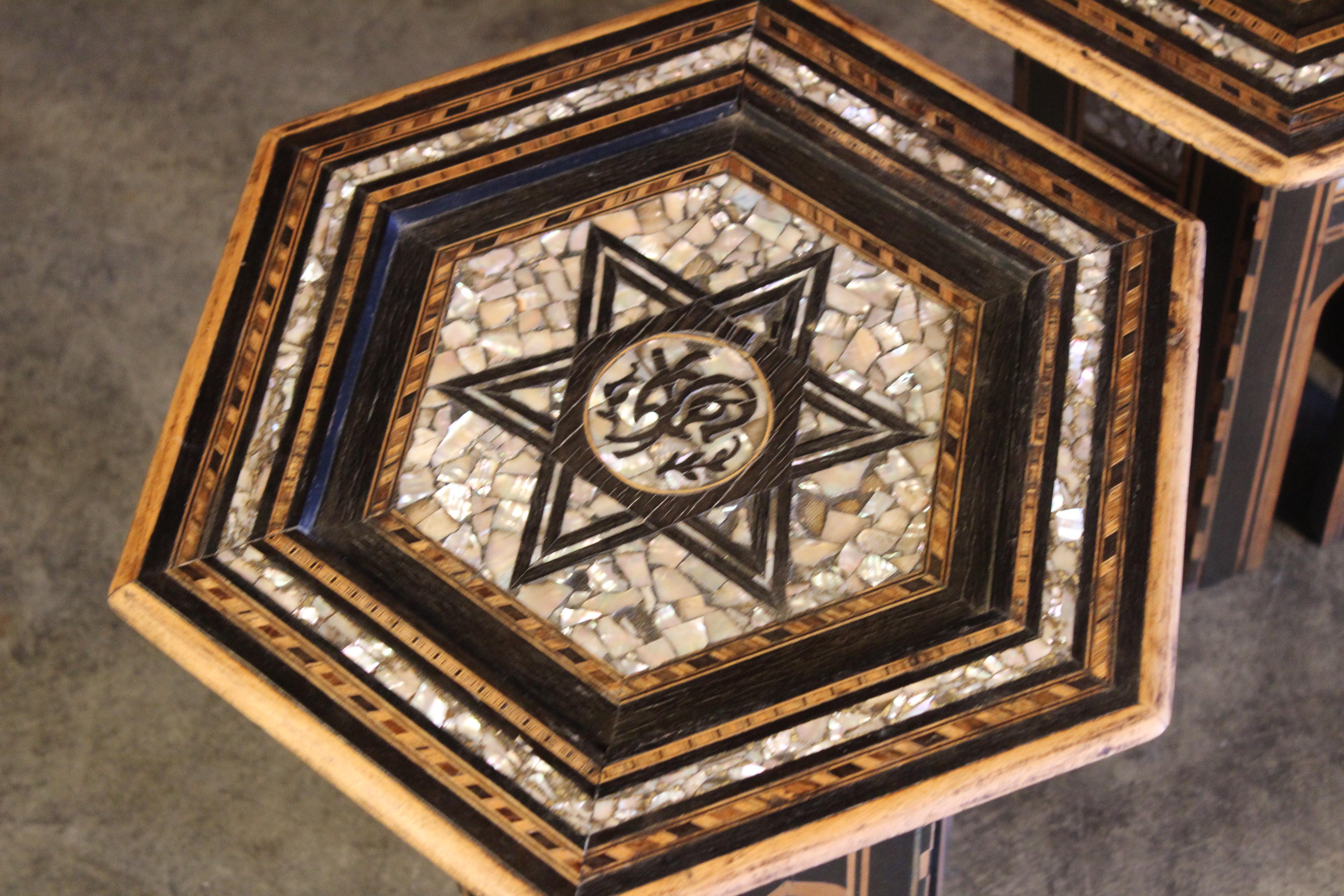 Mother-of-Pearl Antique Inlaid Syrian Tables