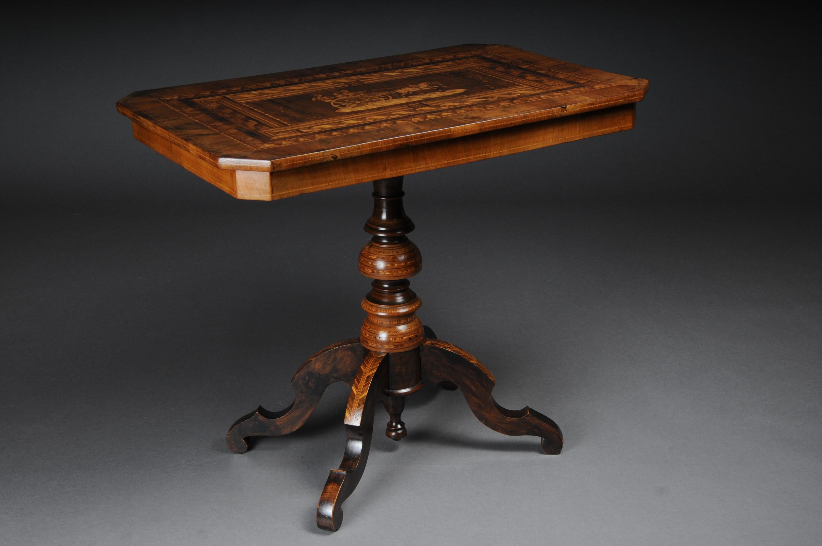 Walnut Antique Inlaid Table South German / Italy, circa 1845 For Sale