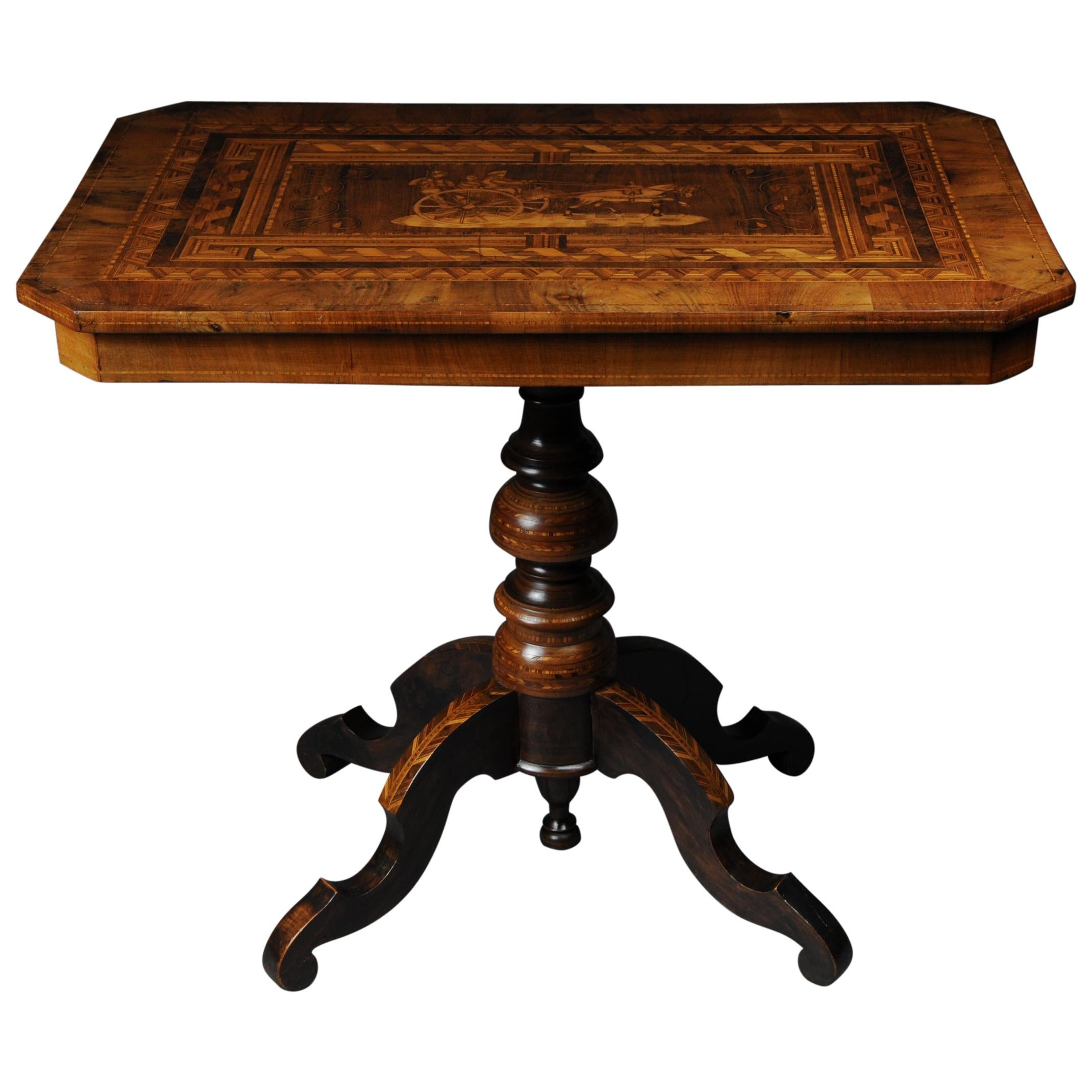 Antique Inlaid Table South German / Italy, circa 1845 For Sale