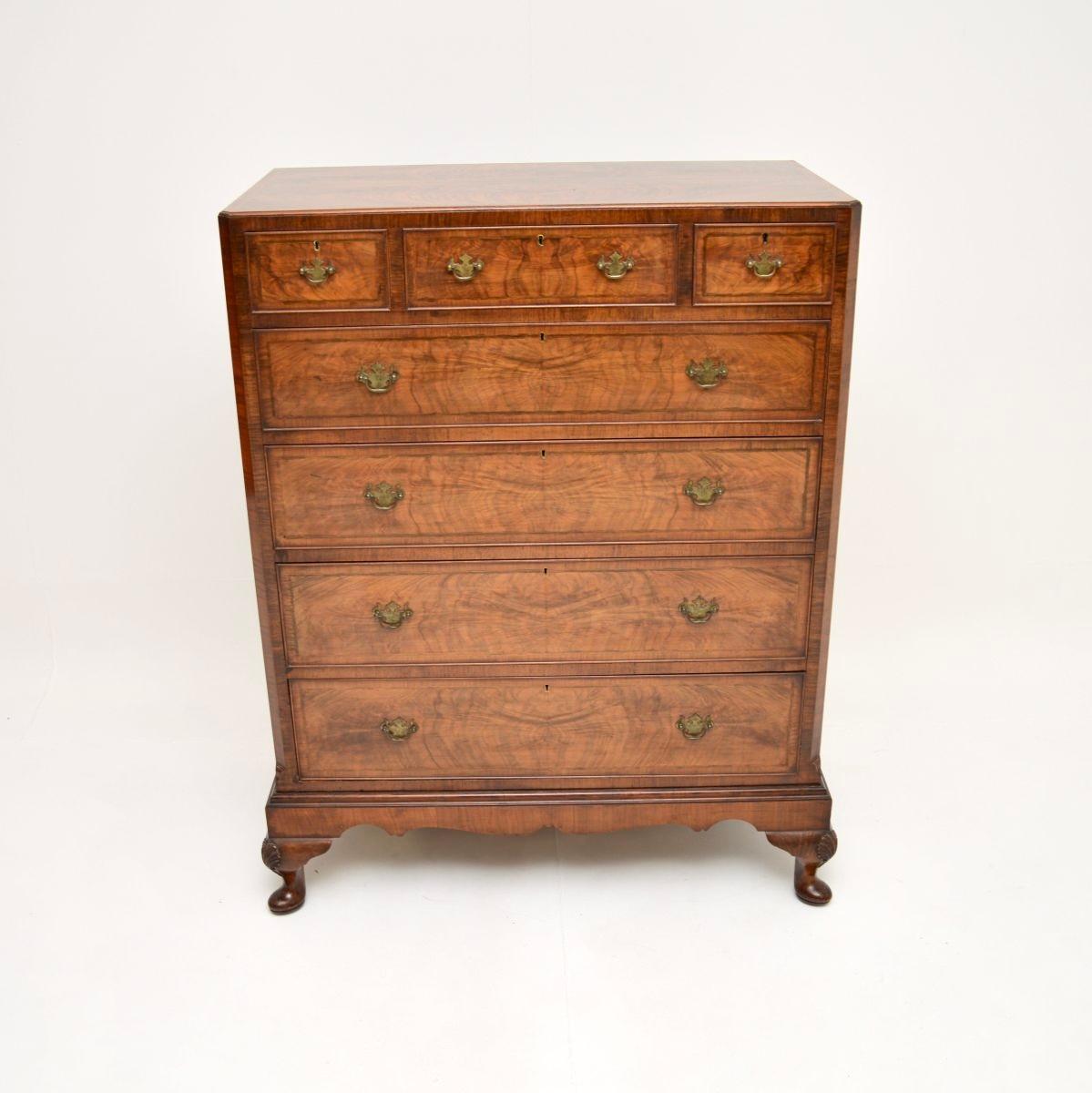 Antique Inlaid Walnut Chest of Drawers In Good Condition In London, GB