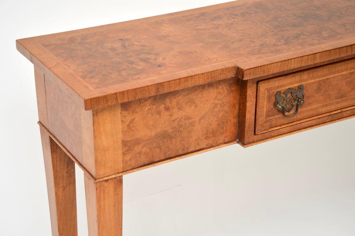 Antique Inlaid Walnut Console Side Table For Sale 3