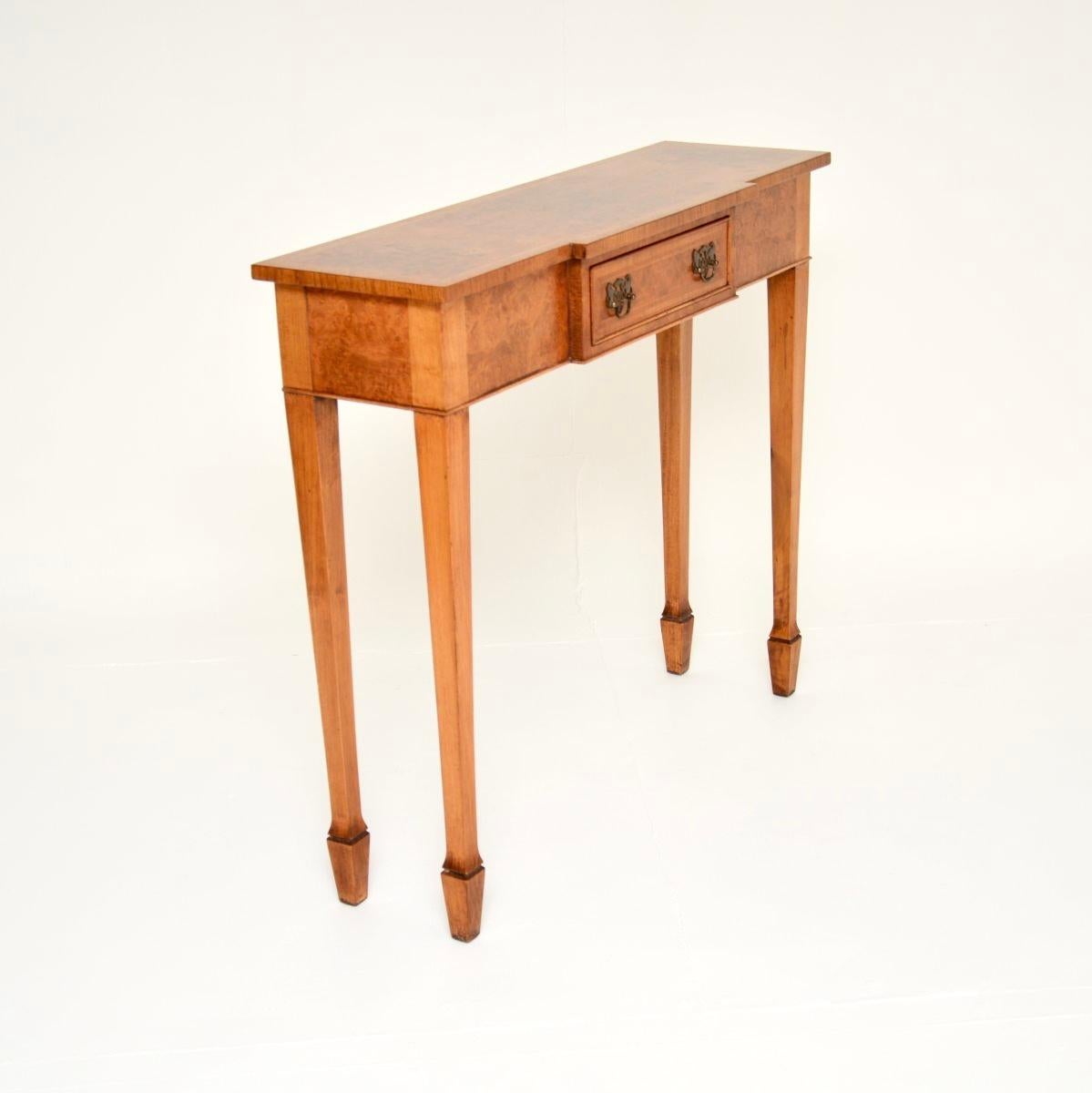 Georgian Antique Inlaid Walnut Console Side Table For Sale