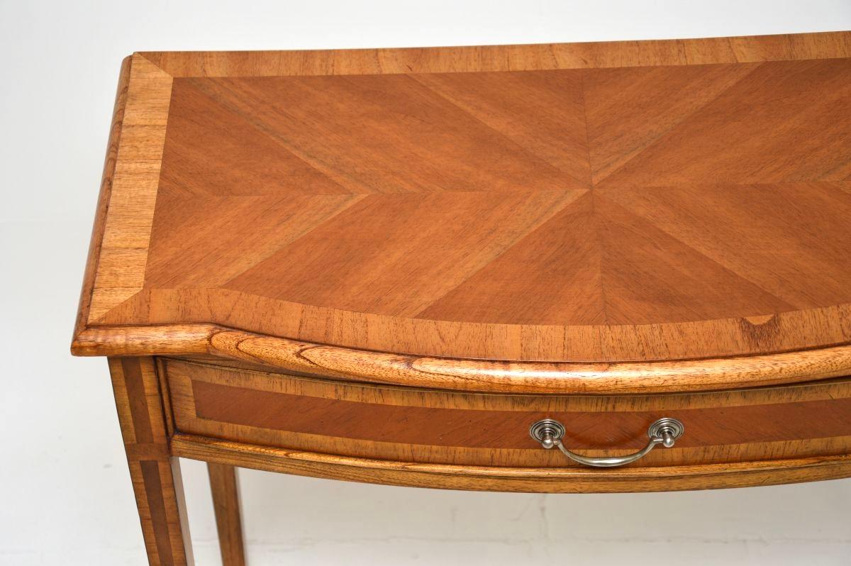 Mid-20th Century Antique Inlaid Walnut Console Side Table For Sale