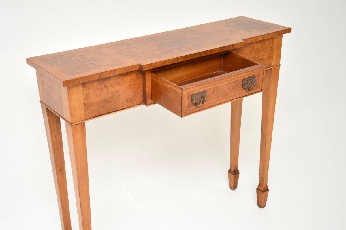 Antique Inlaid Walnut Console Side Table In Good Condition For Sale In London, GB